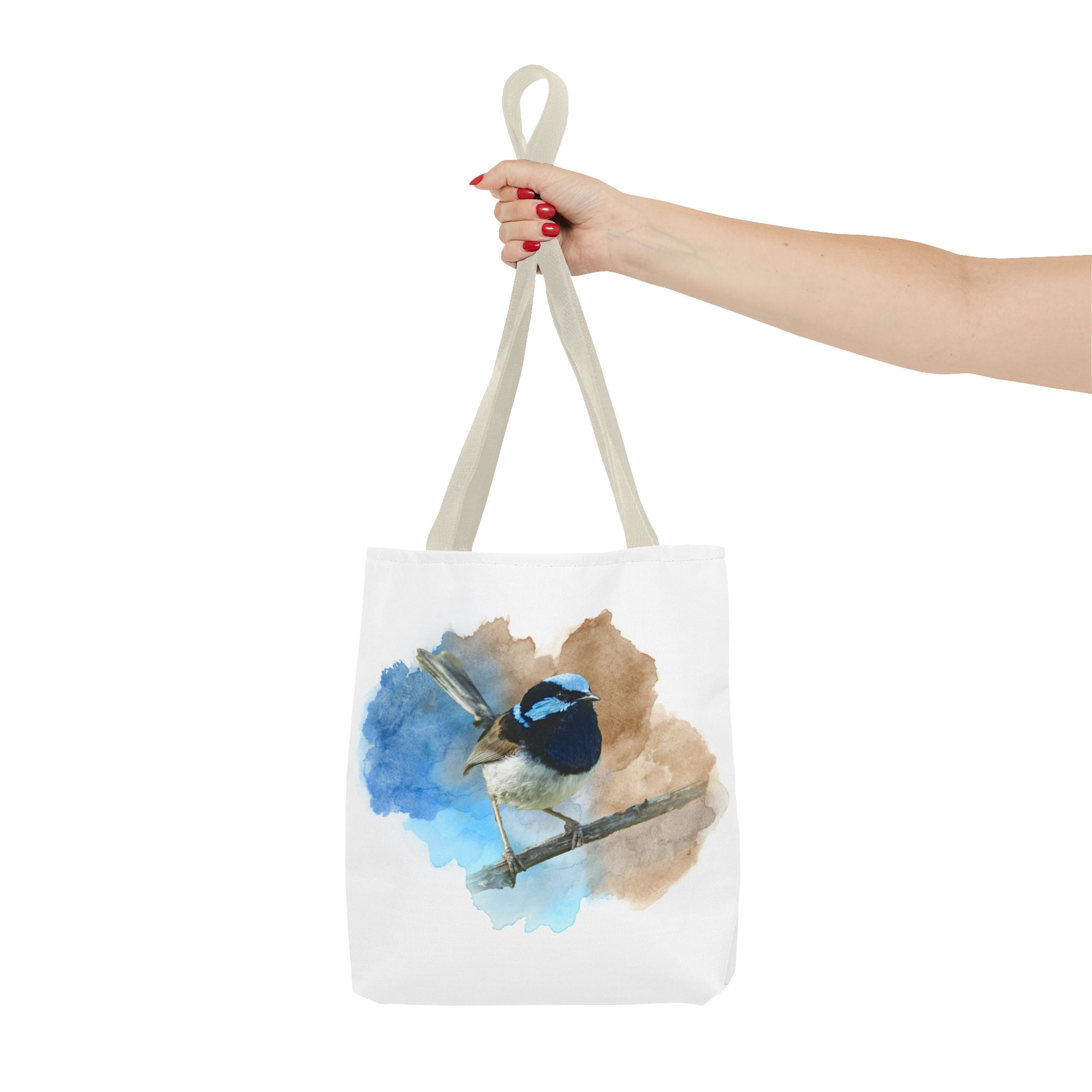 Superb Fairywren Watercolor Tote Bag – Australian Bird Art Shoulder Bag