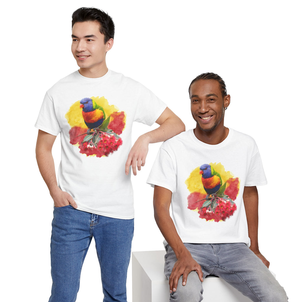 Rainbow Lorikeet Watercolor Tee — Bird Lover T-Shirt