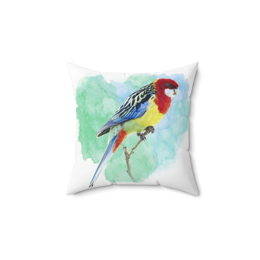 Eastern Rosella Spun Polyester Square Pillow