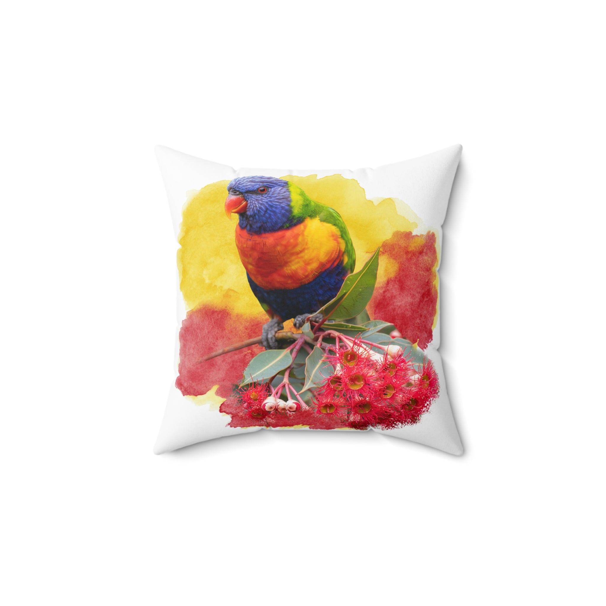 Rainbow Lorikeet Spun Polyester Square Pillow