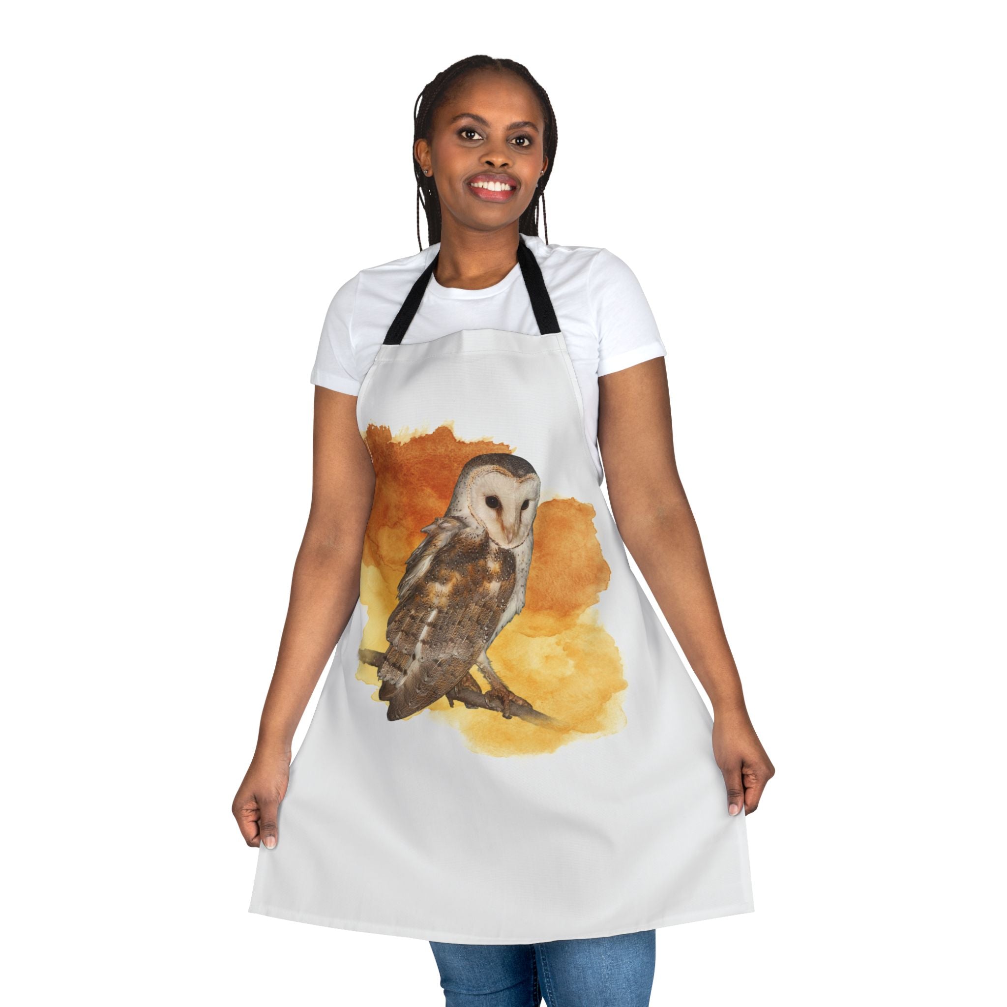 Eastern barn owl Watercolor Apron — Birds & Nature Cooking Apron