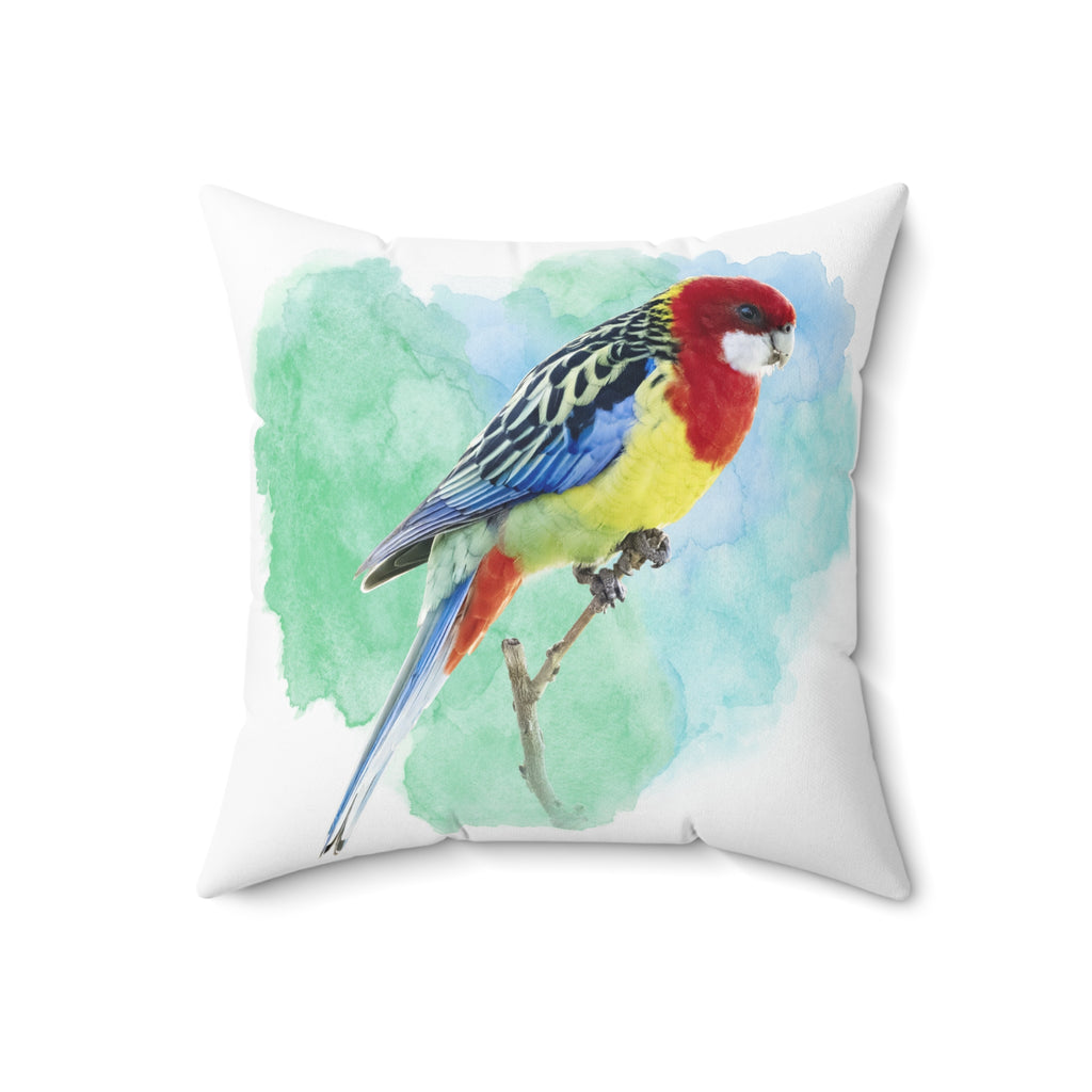 Eastern Rosella Spun Polyester Square Pillow