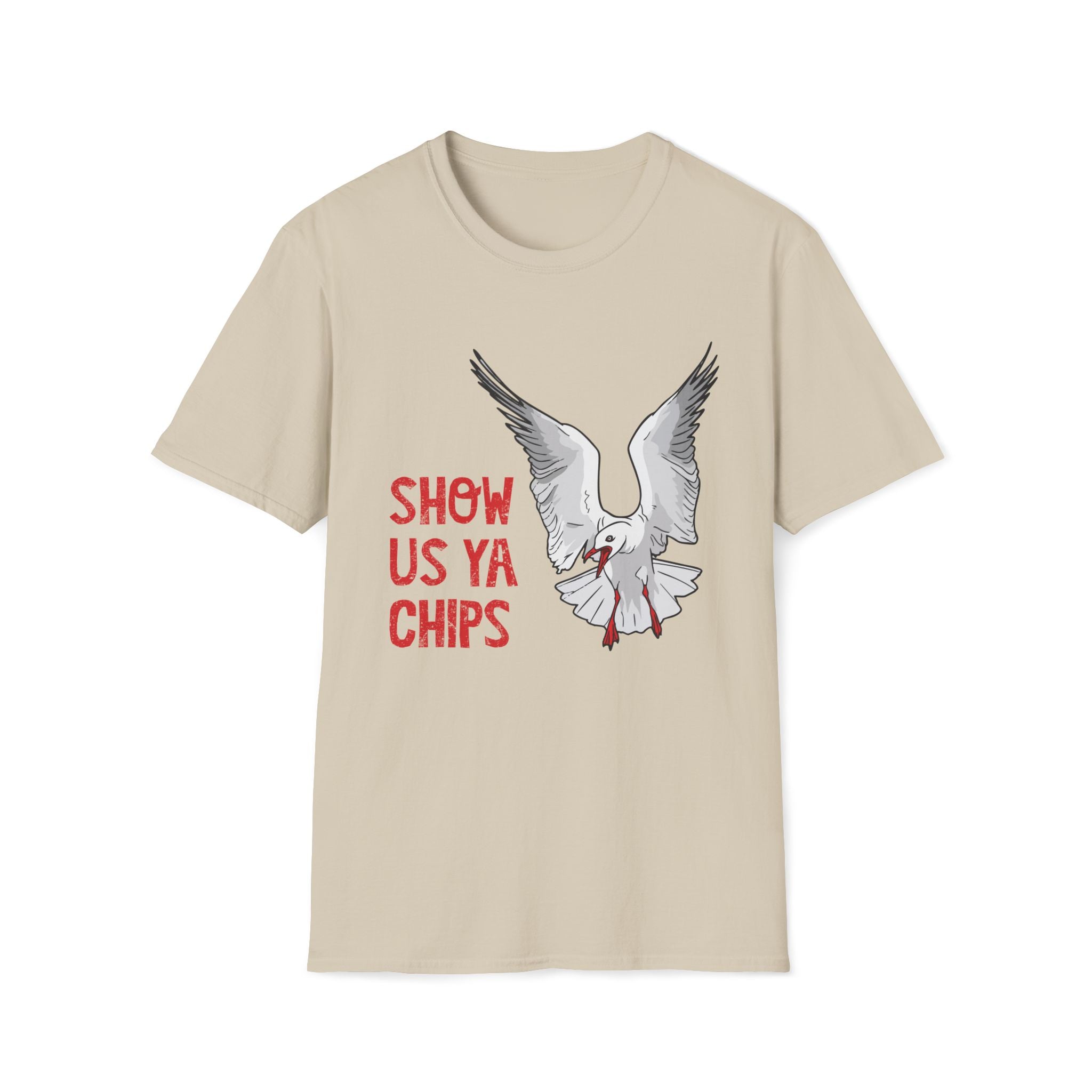 "Show Us Ya Chips?" Seagull Graphic T-Shirt