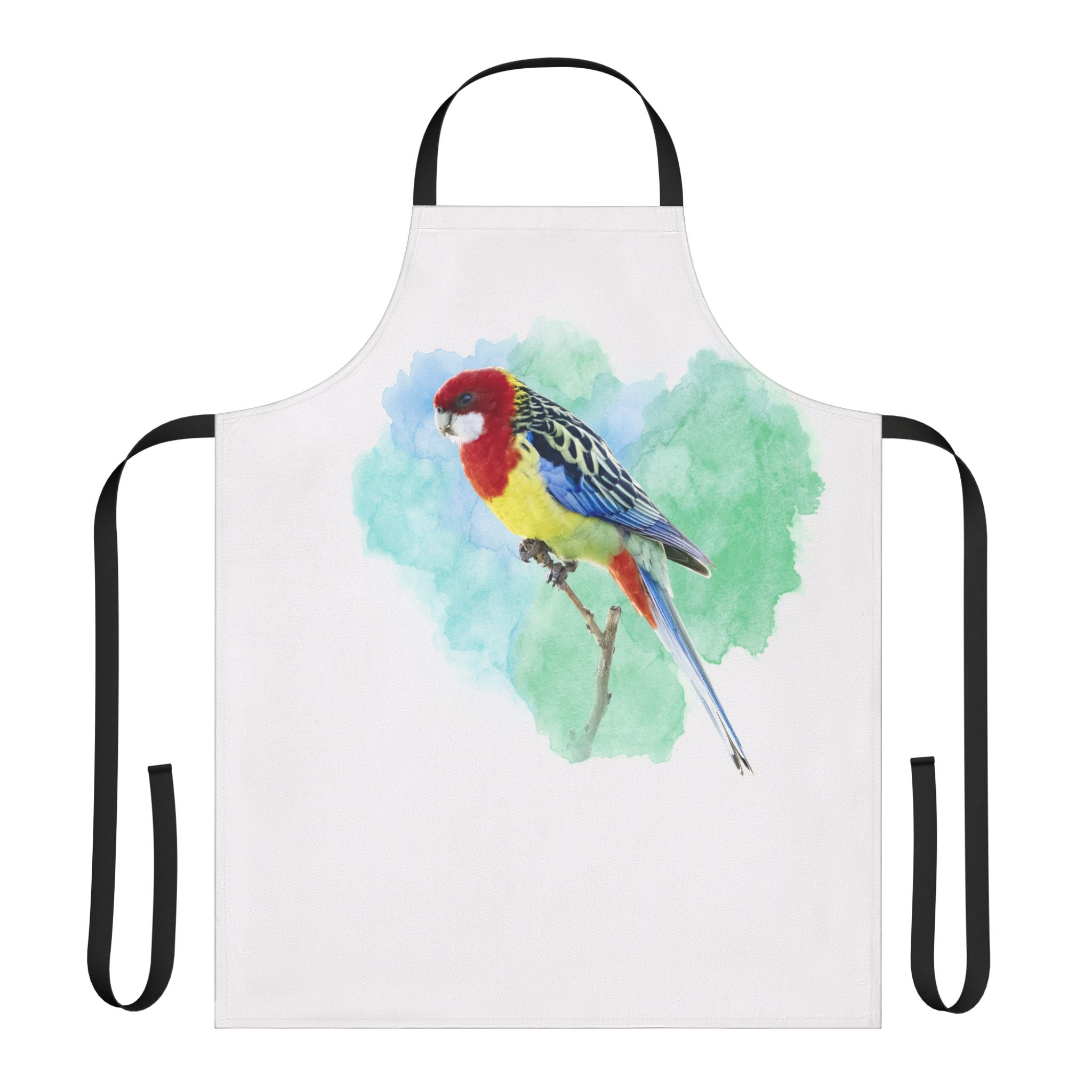 Eastern Rosella Watercolor Apron — Birds & Nature Cooking Apron