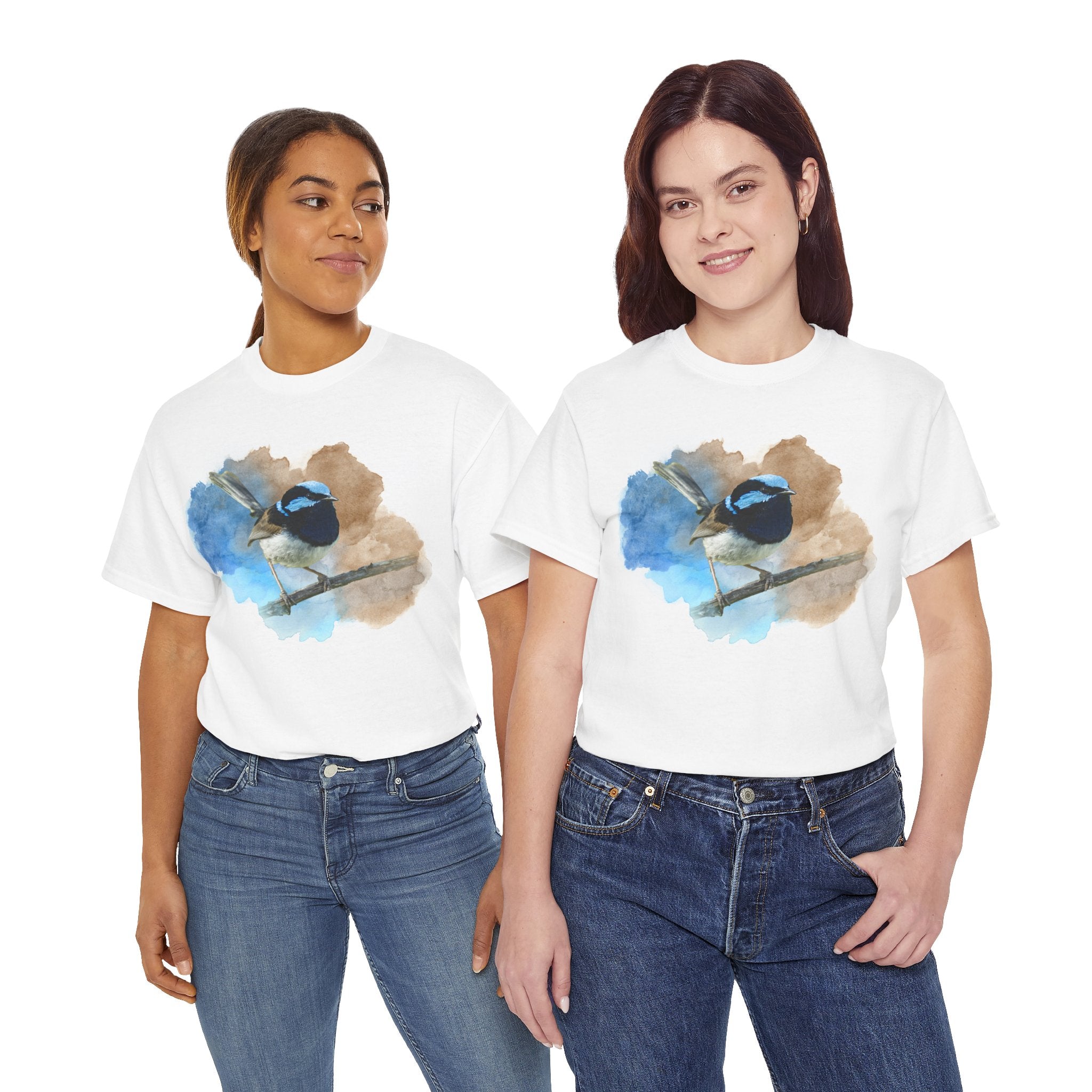 Splendid Fairywren Watercolor Tee — Bird Lover T-Shirt