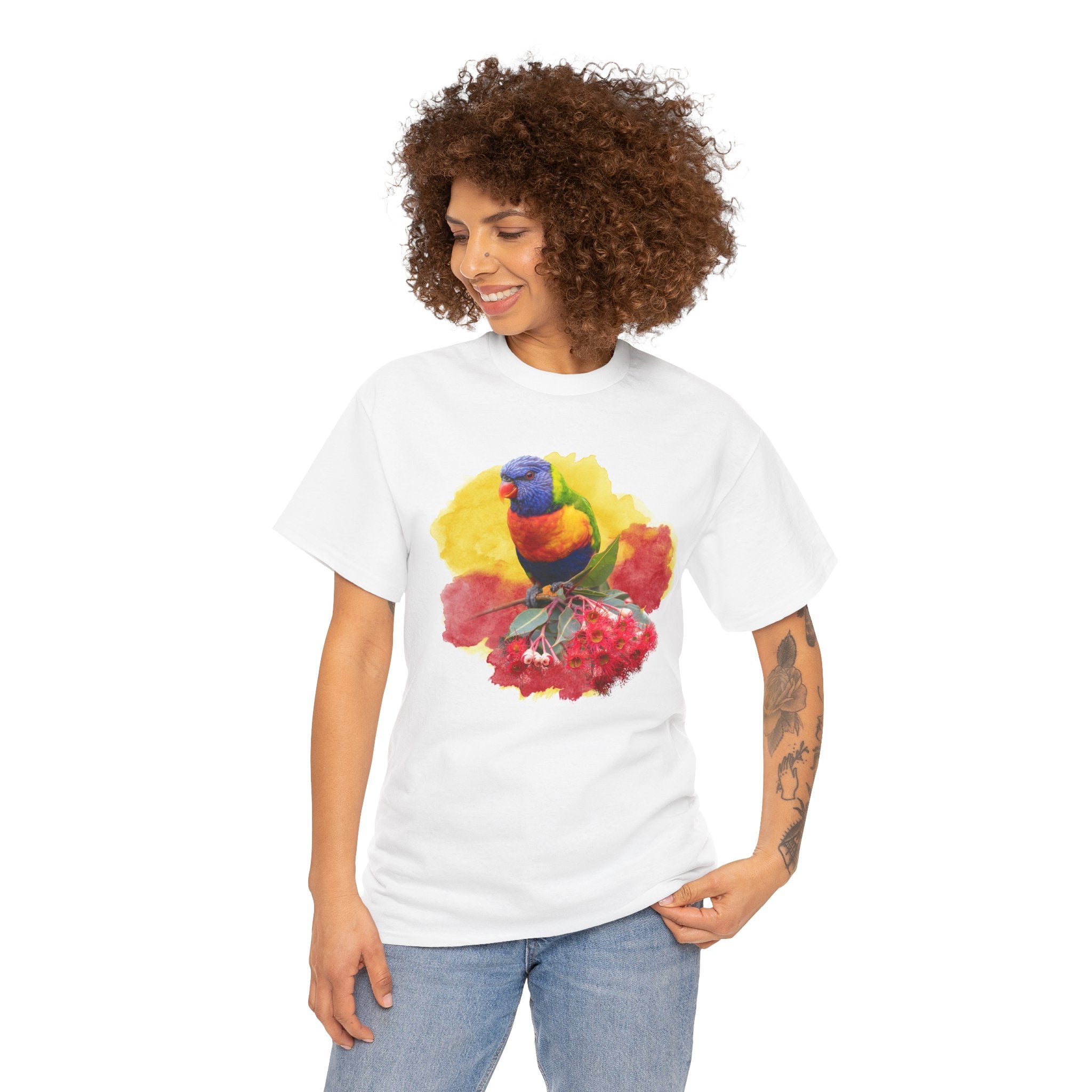 Rainbow Lorikeet Watercolor Tee — Bird Lover T-Shirt