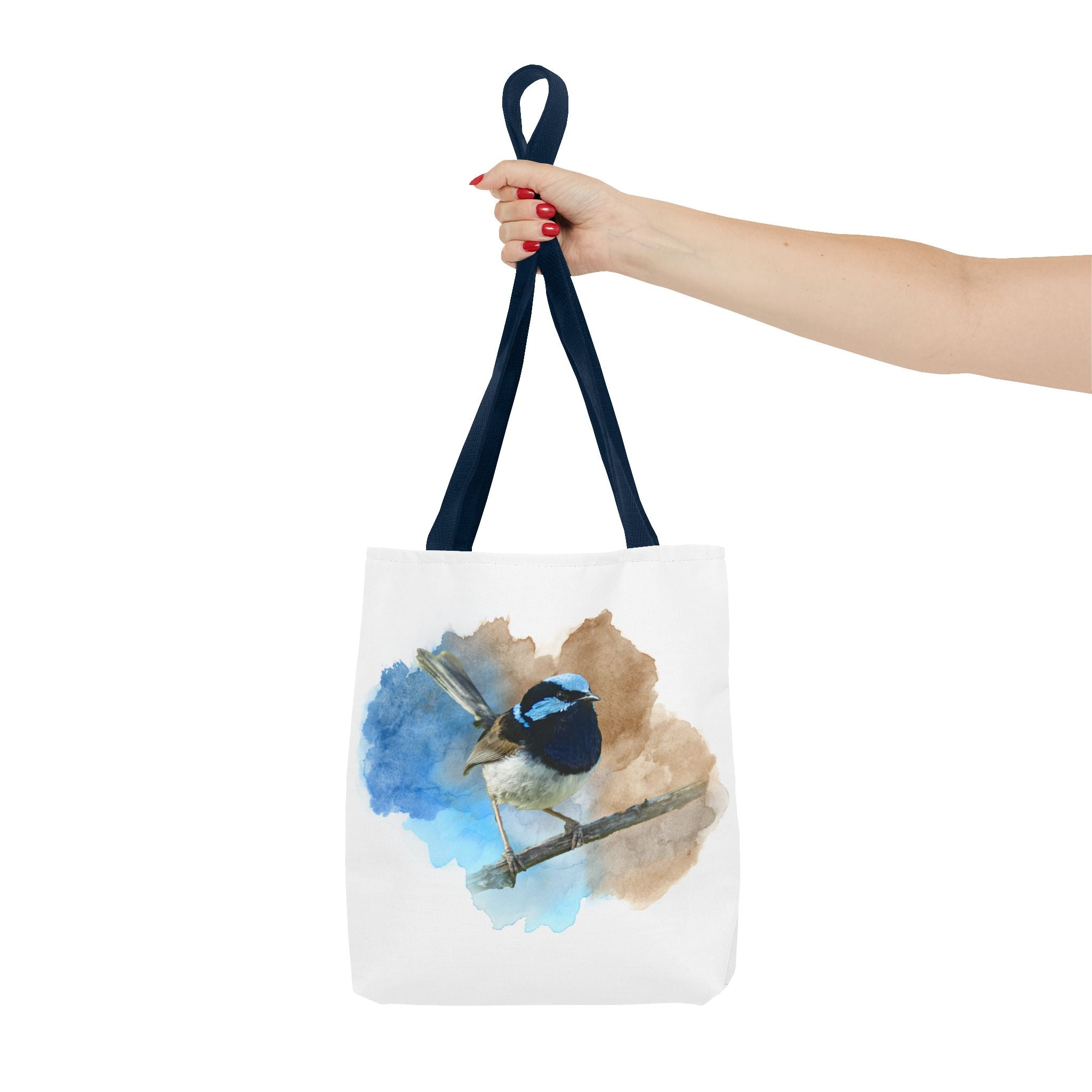 Superb Fairywren Watercolor Tote Bag – Australian Bird Art Shoulder Bag