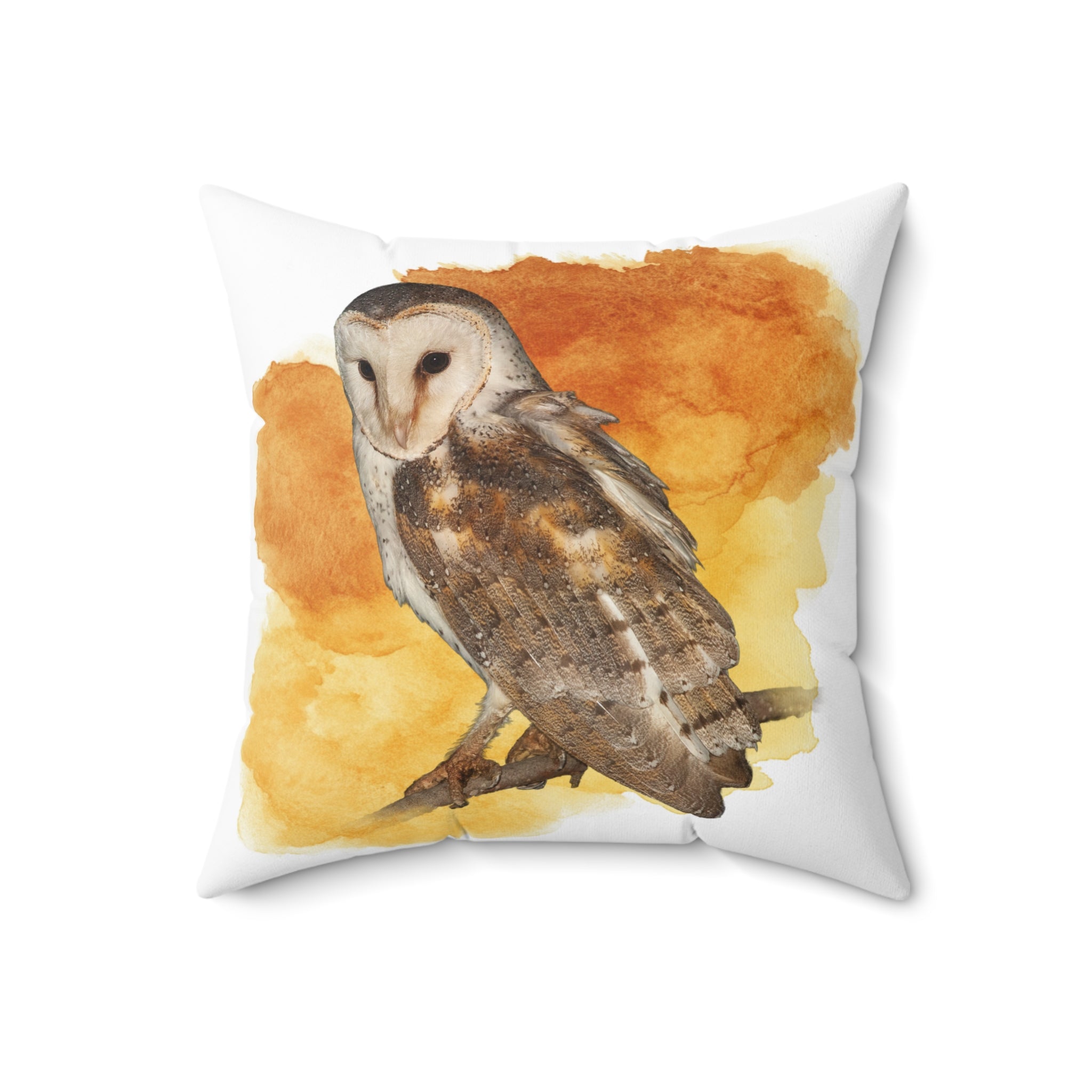 Eastern Barn Owl Spun Polyester Square Pillow