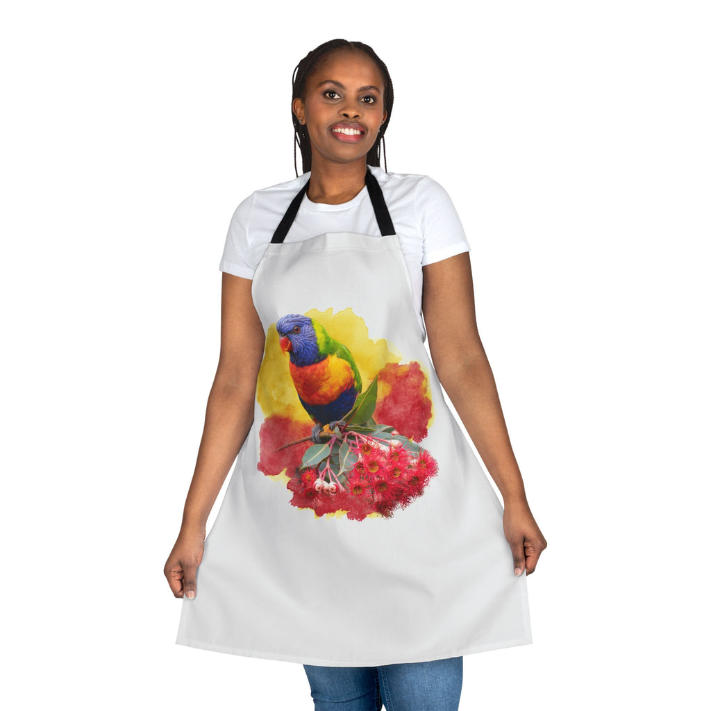 Rainbow Lorikeet Watercolor Apron — Birds & Nature Cooking Apron