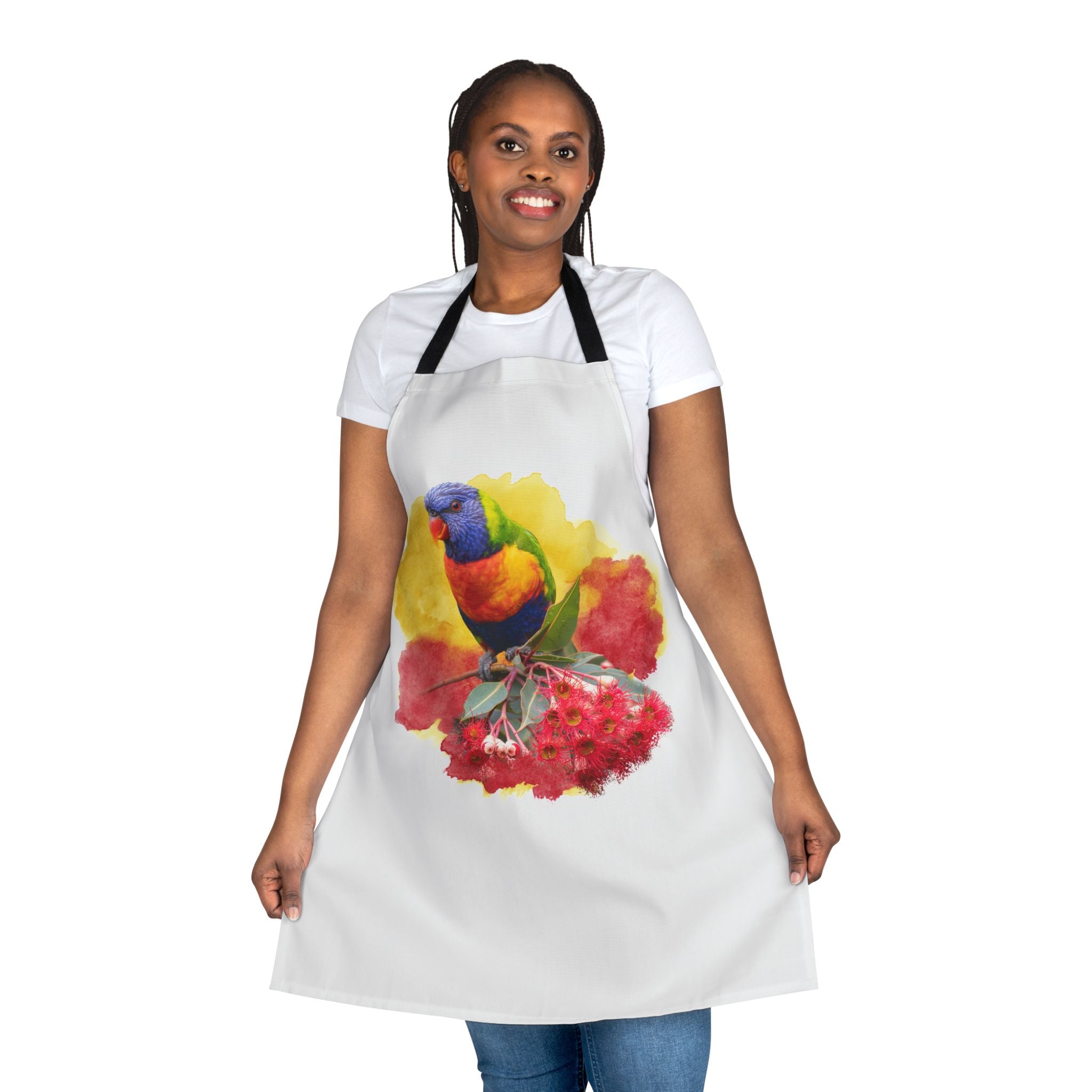 Rainbow Lorikeet Watercolor Apron — Birds & Nature Cooking Apron