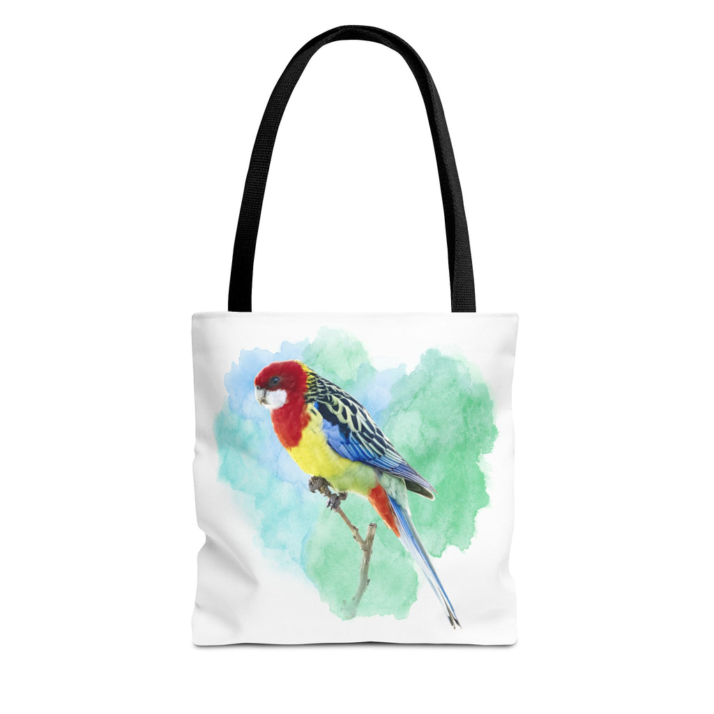 Eastern Rosella Watercolor Tote Bag – Australian Bird Art Shoulder Bag