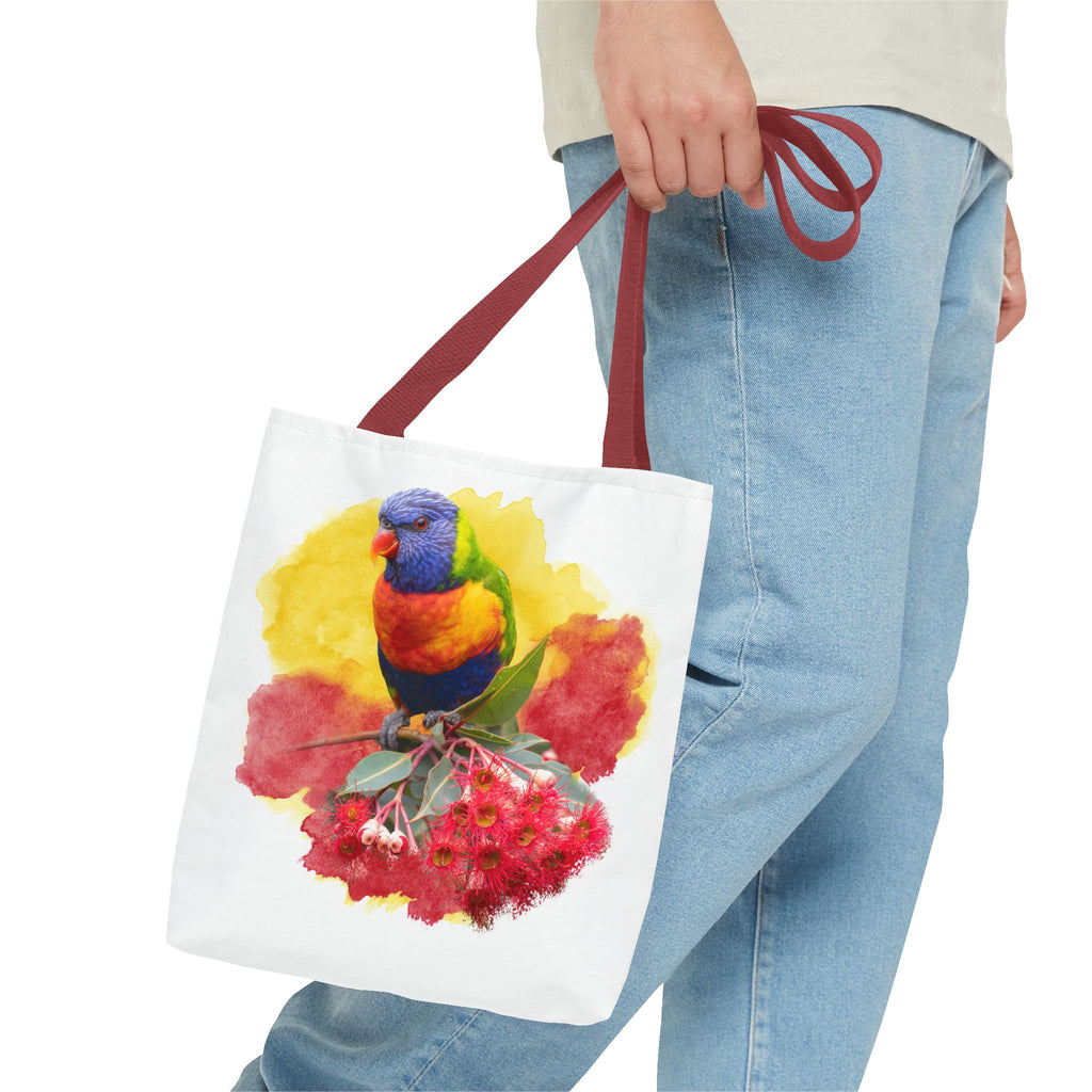 Rainbow Lorikeet Watercolor Tote Bag – Australian Bird Art Shoulder Bag