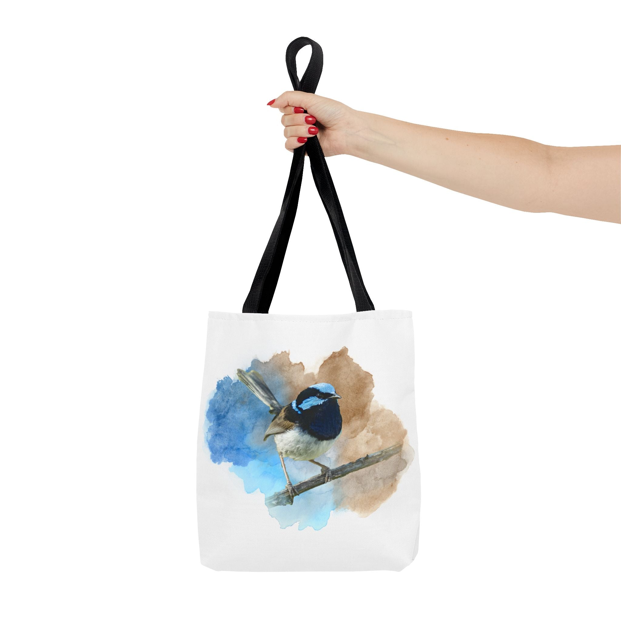 Superb Fairywren Watercolor Tote Bag – Australian Bird Art Shoulder Bag