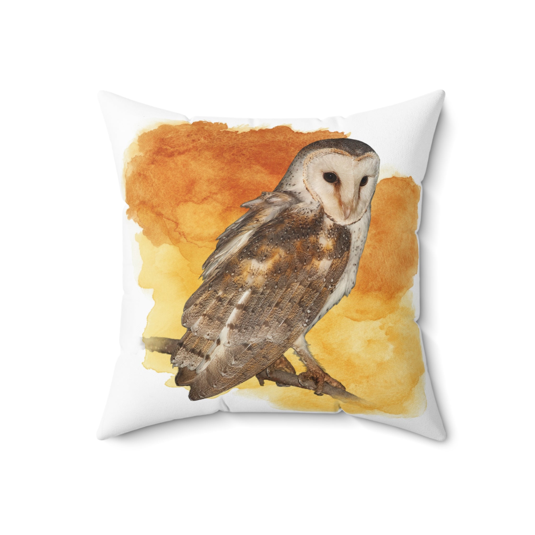 Eastern Barn Owl Spun Polyester Square Pillow