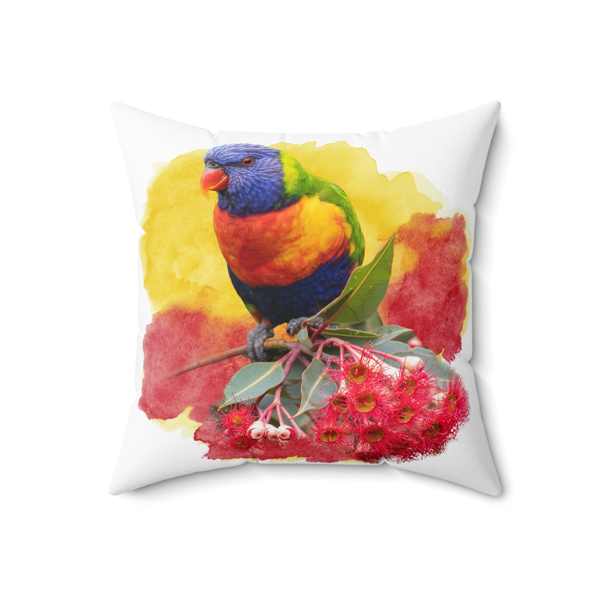 Rainbow Lorikeet Spun Polyester Square Pillow