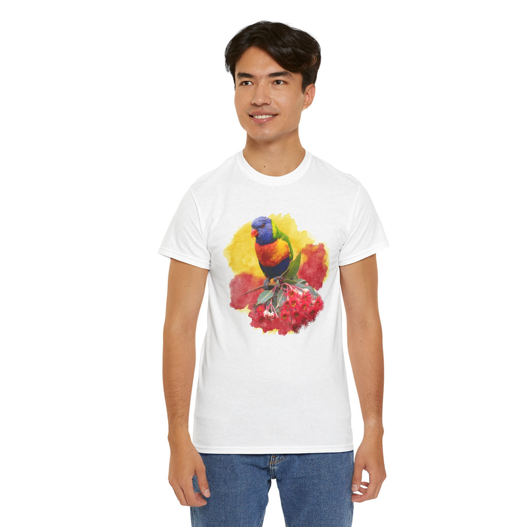 Rainbow Lorikeet Watercolor Tee — Bird Lover T-Shirt