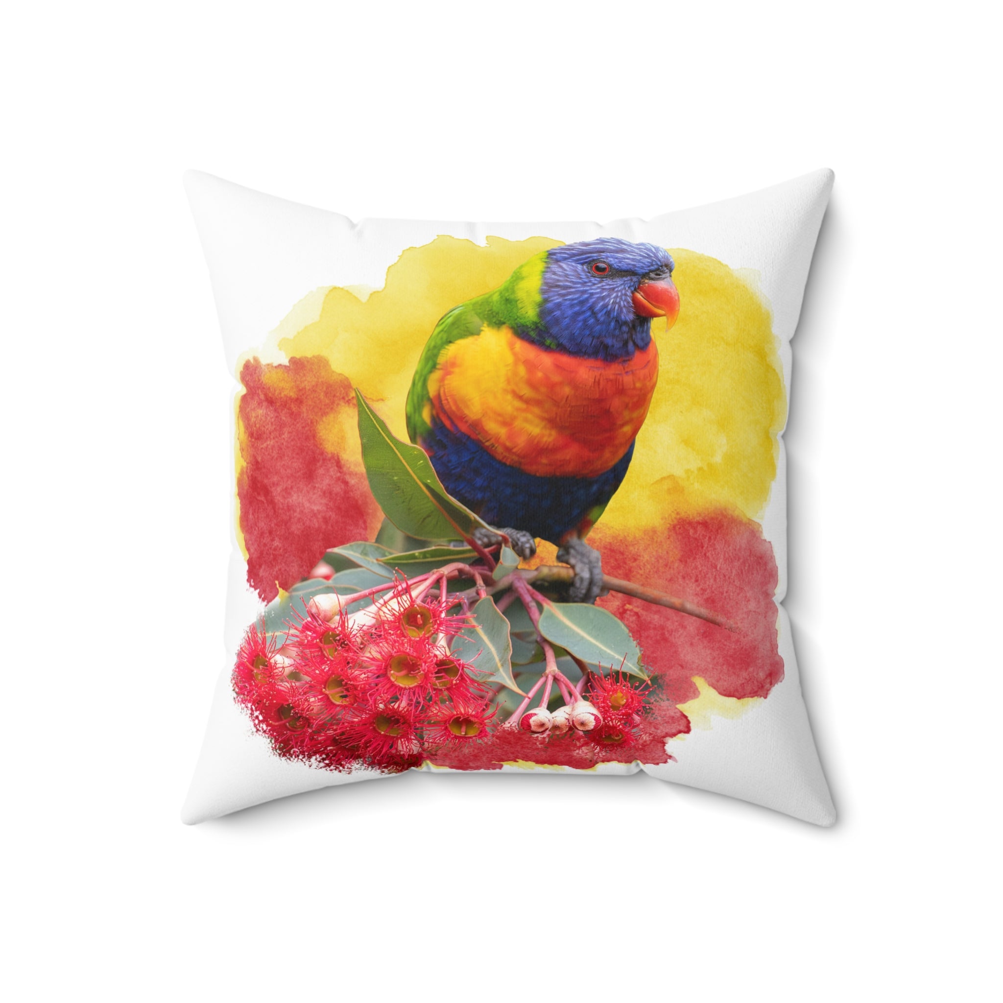 Rainbow Lorikeet Spun Polyester Square Pillow