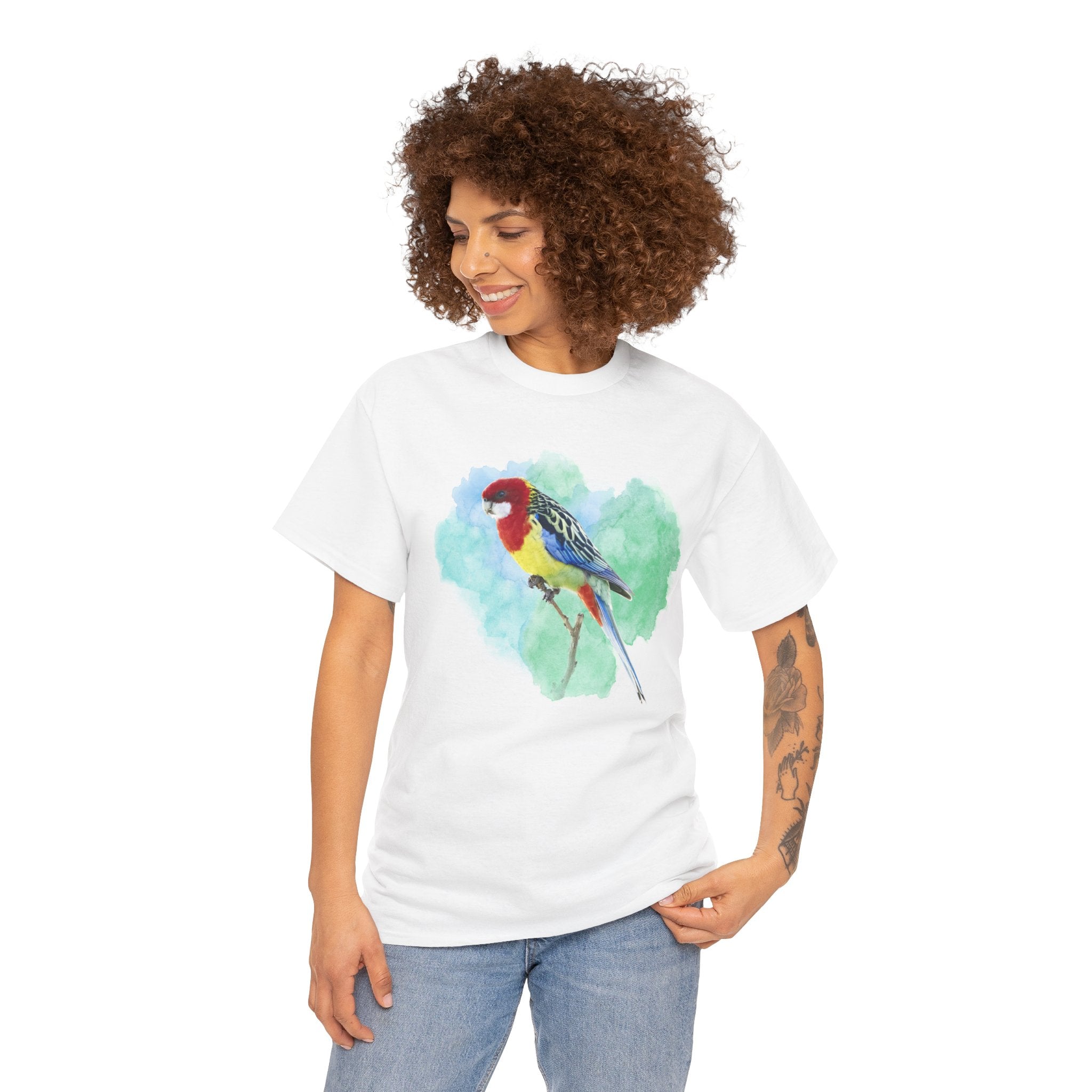 Eastern Rosella Watercolor Tee — Bird Lover T-Shirt