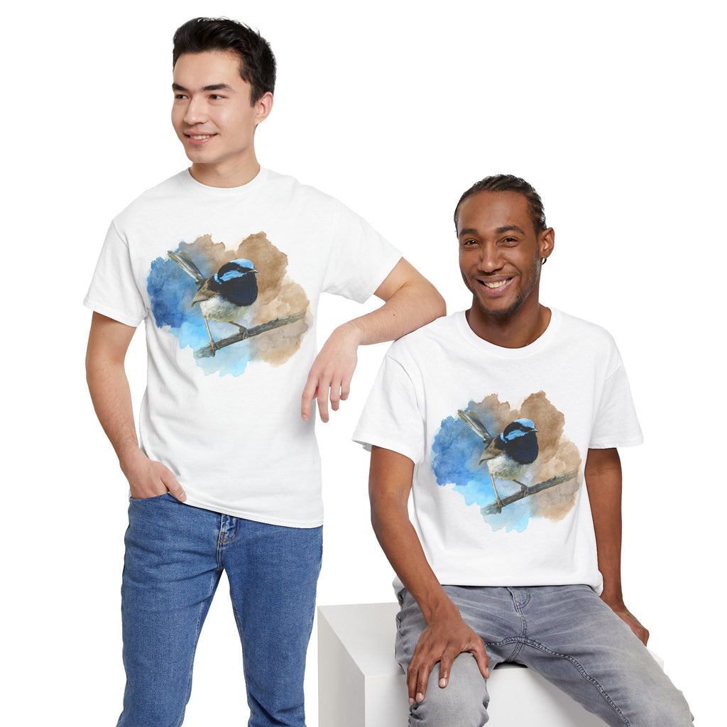 Splendid Fairywren Watercolor Tee — Bird Lover T-Shirt