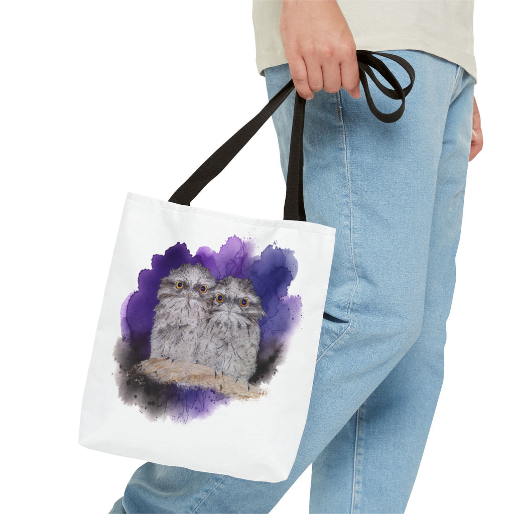 Tawny Frogmouth Watercolor Tote Bag – Australian Bird Art Shoulder Bag