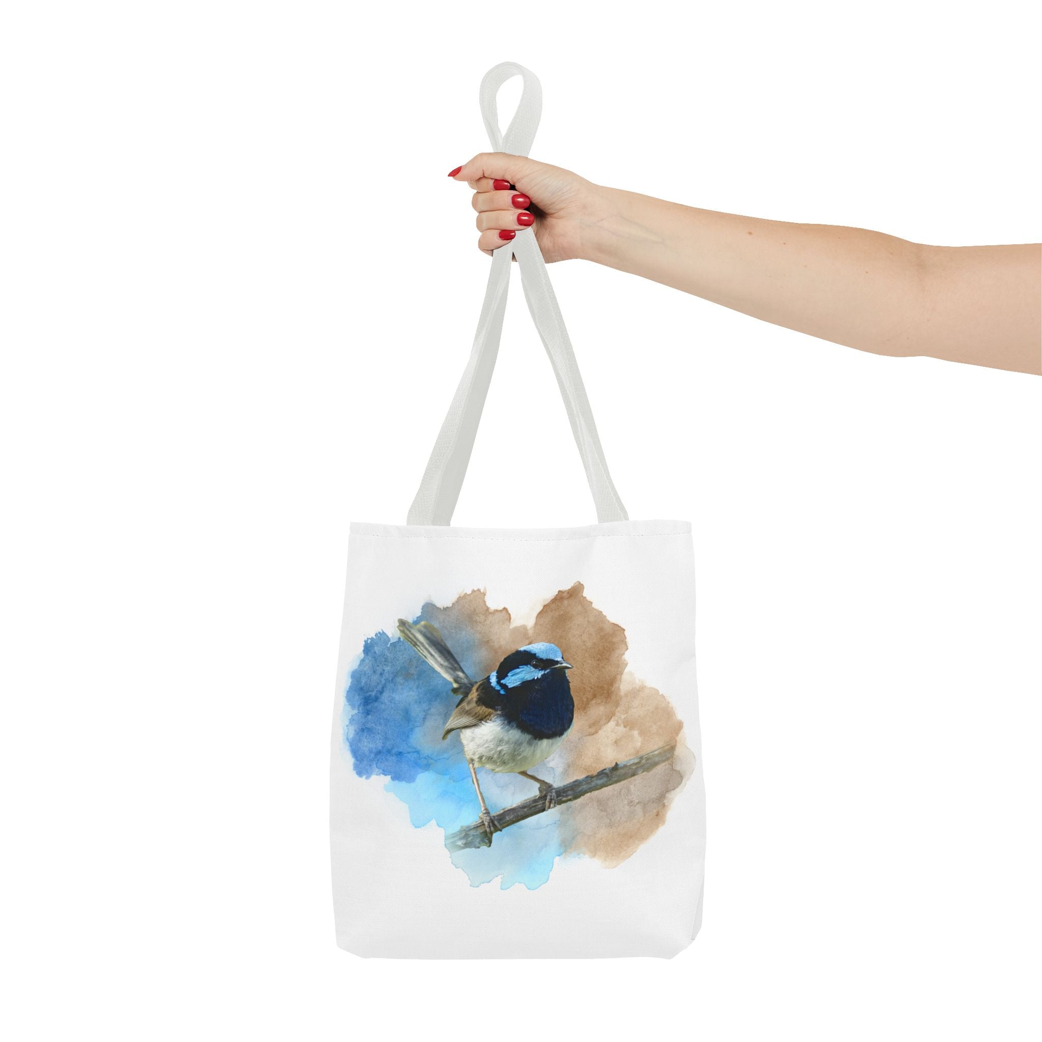 Superb Fairywren Watercolor Tote Bag – Australian Bird Art Shoulder Bag