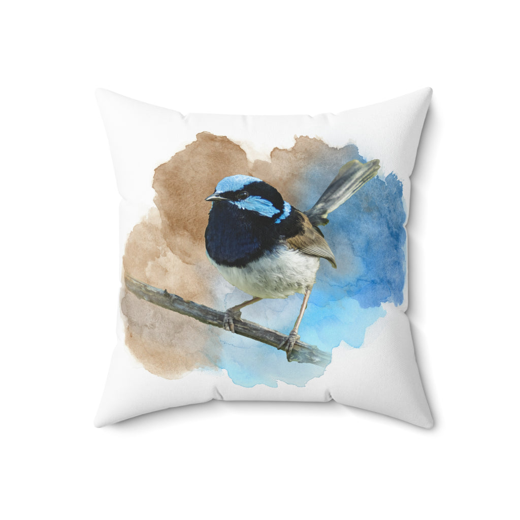 Superb Fairywren Spun Polyester Square Pillow