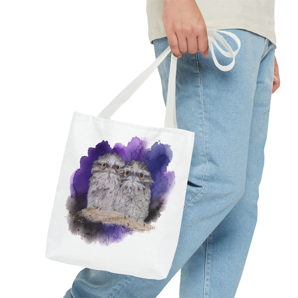 Tawny Frogmouth Watercolor Tote Bag – Australian Bird Art Shoulder Bag