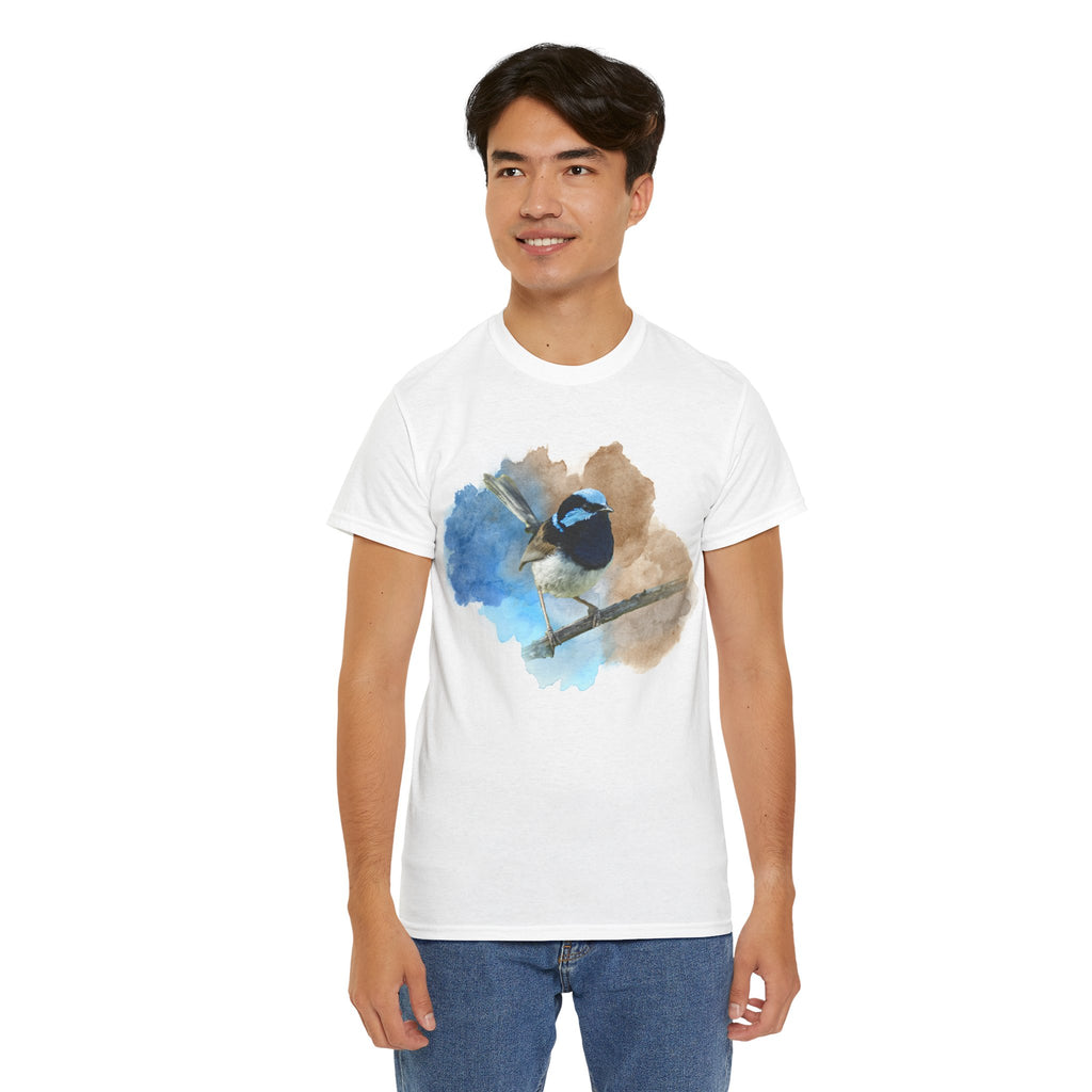 Splendid Fairywren Watercolor Tee — Bird Lover T-Shirt
