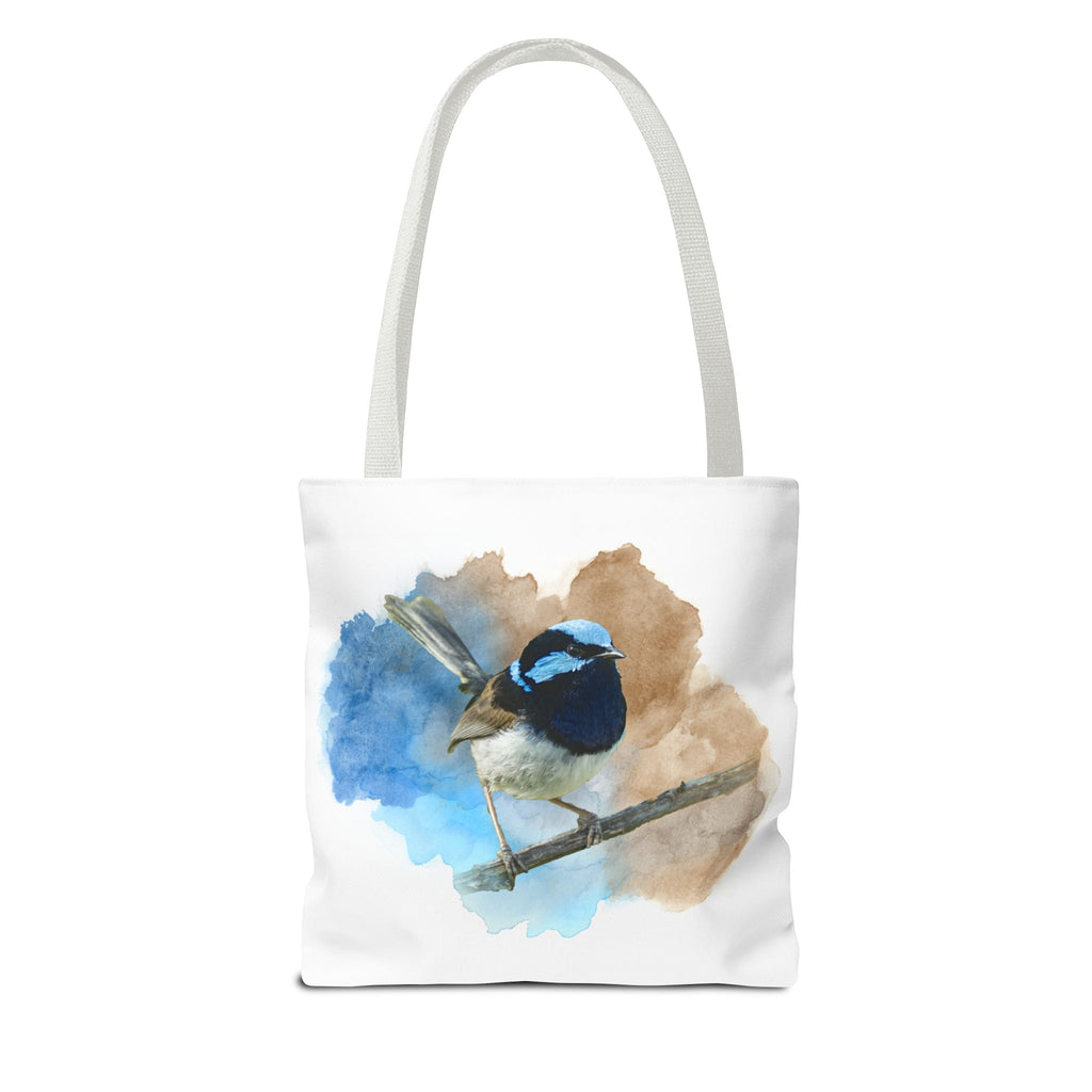 Superb Fairywren Watercolor Tote Bag – Australian Bird Art Shoulder Bag