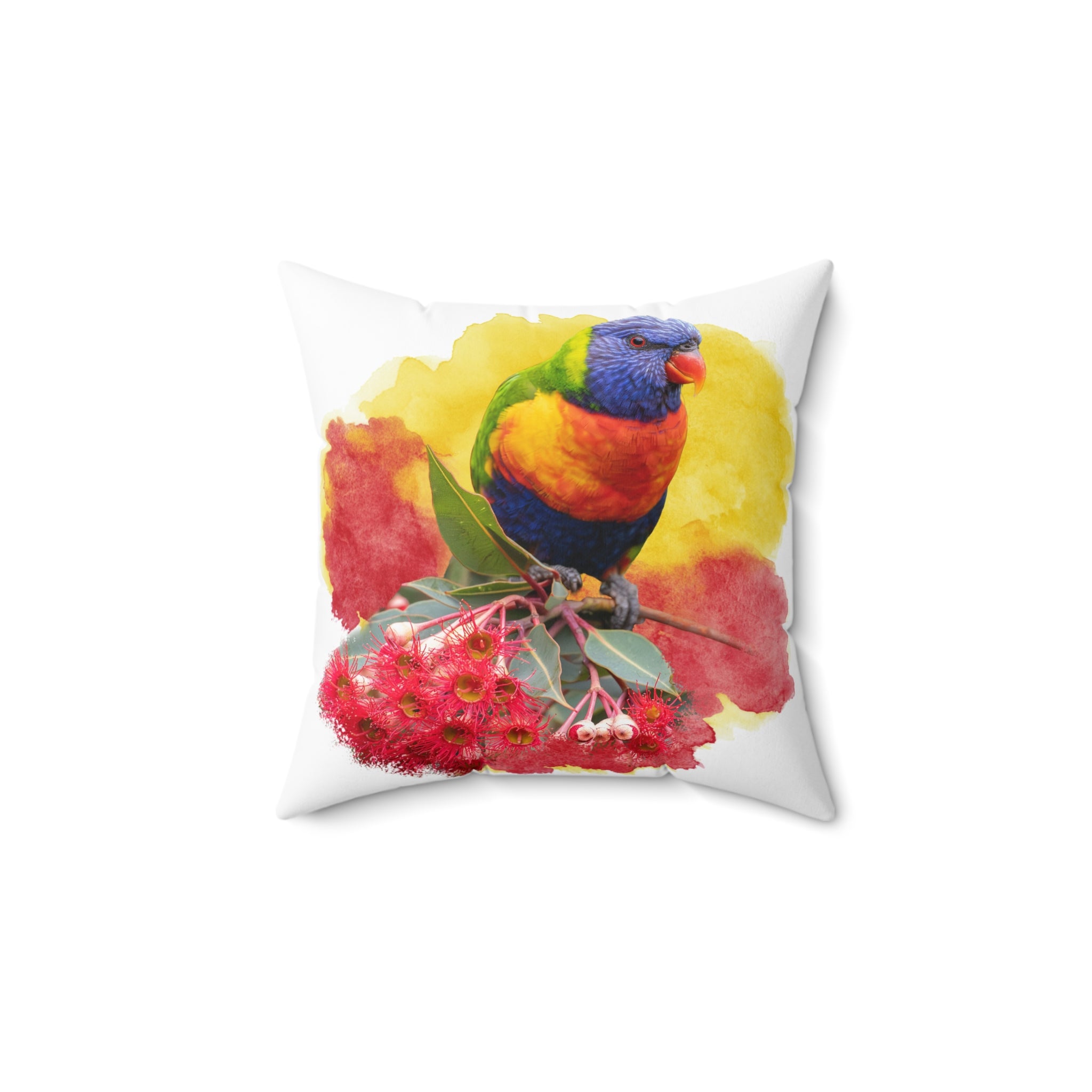 Rainbow Lorikeet Spun Polyester Square Pillow