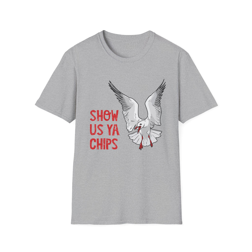 "Show Us Ya Chips?" Seagull Graphic T-Shirt