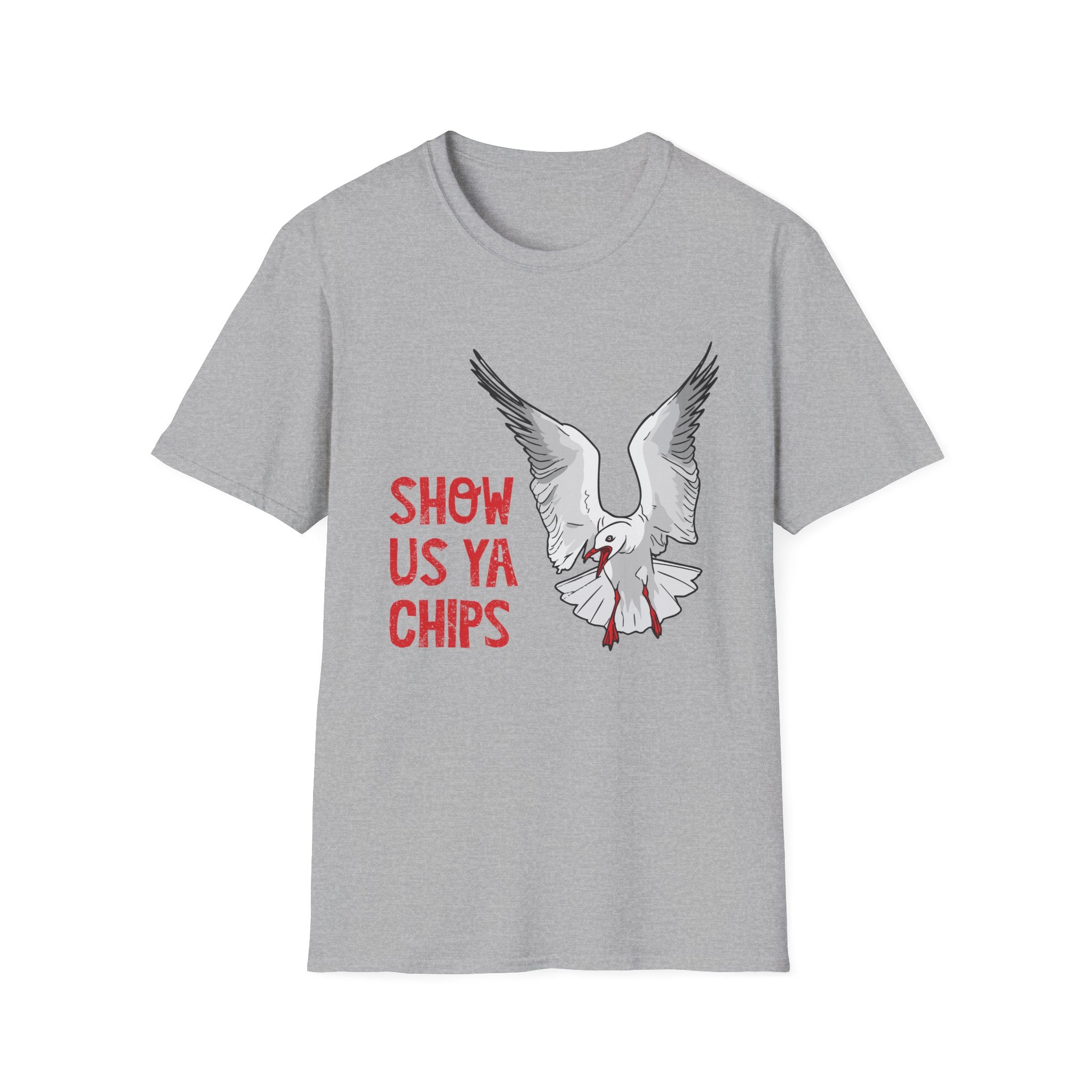 "Show Us Ya Chips?" Seagull Graphic T-Shirt