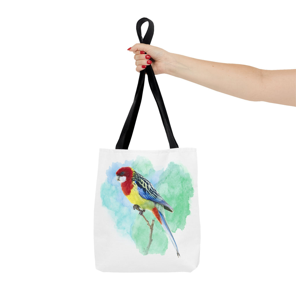 Eastern Rosella Watercolor Tote Bag – Australian Bird Art Shoulder Bag