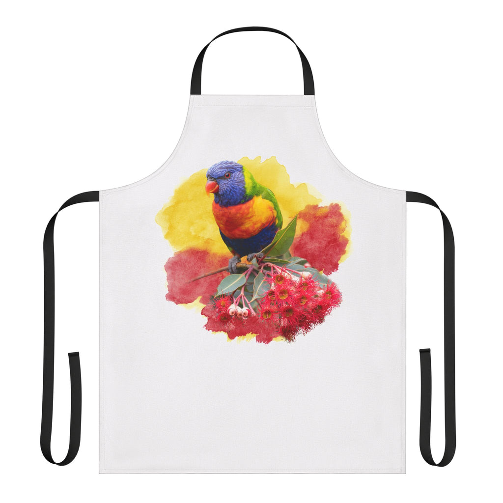 Rainbow Lorikeet Watercolor Apron — Birds & Nature Cooking Apron