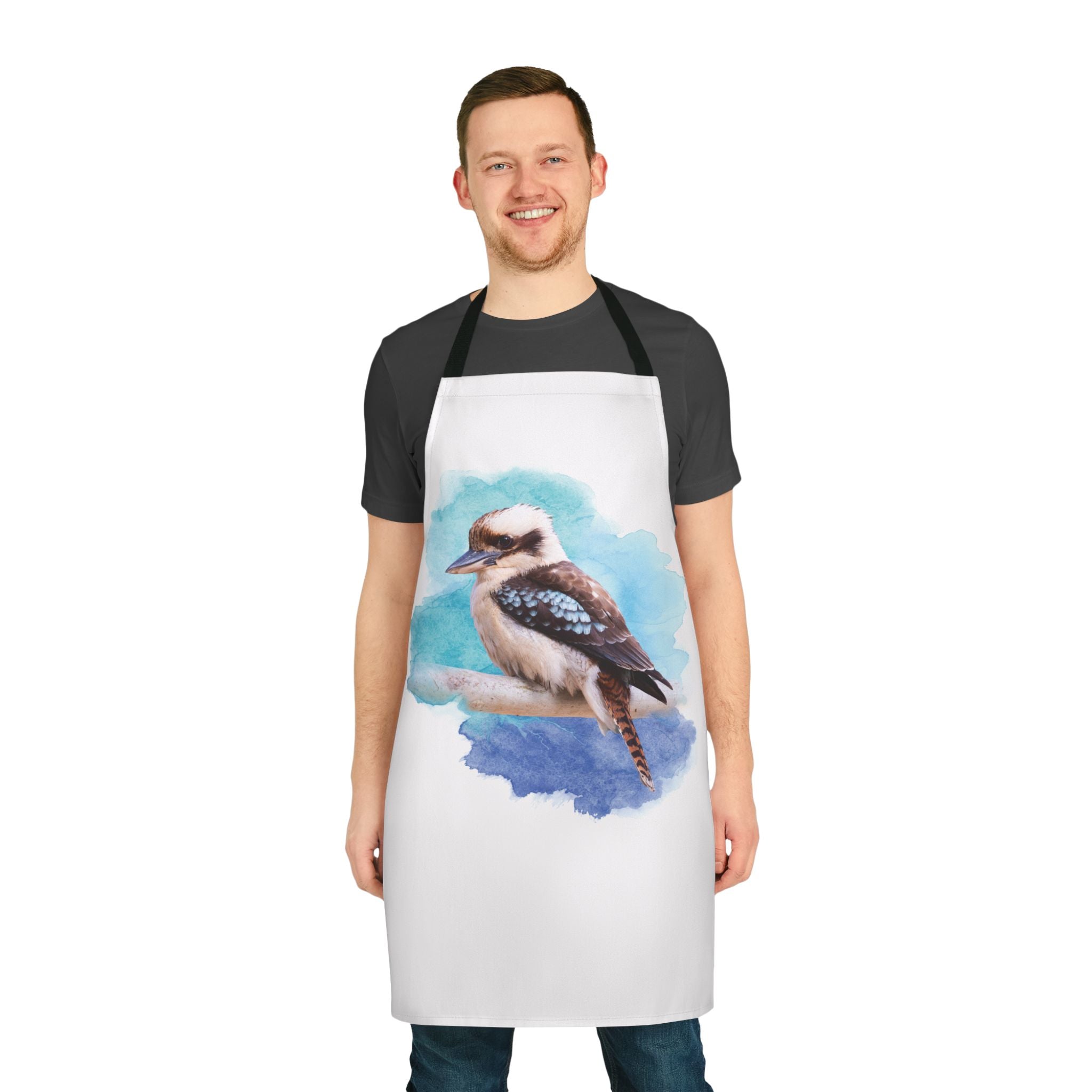 Laughing Kookaburra Watercolor Apron — Birds & Nature Cooking Apron