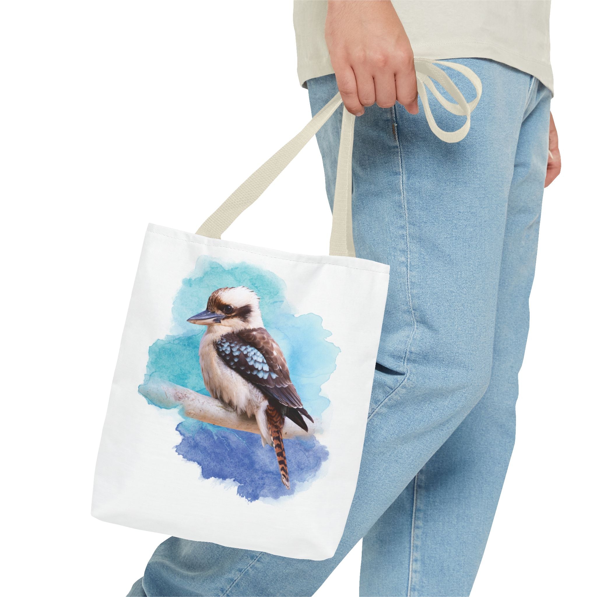 Laughing Kookaburra Watercolor Tote Bag – Australian Bird Art Shoulder Bag