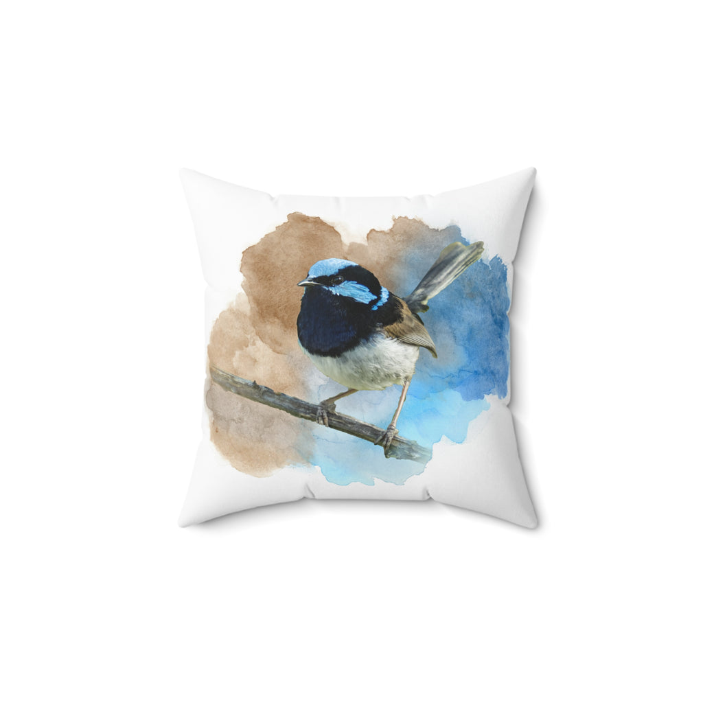 Superb Fairywren Spun Polyester Square Pillow
