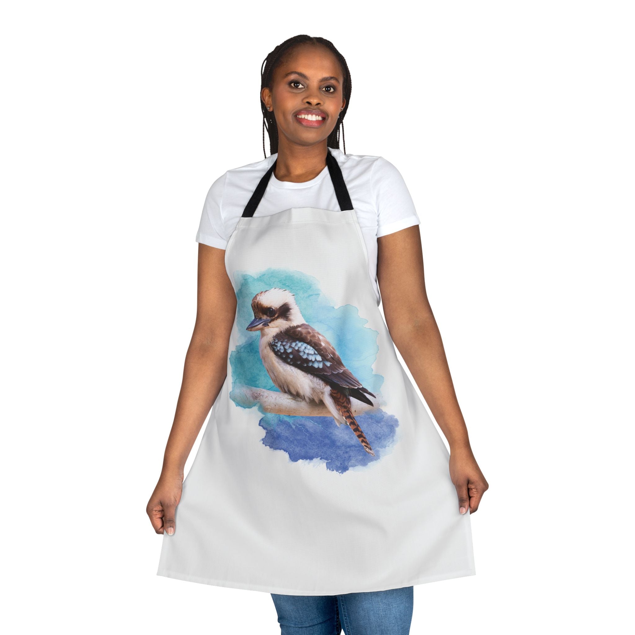 Laughing Kookaburra Watercolor Apron — Birds & Nature Cooking Apron