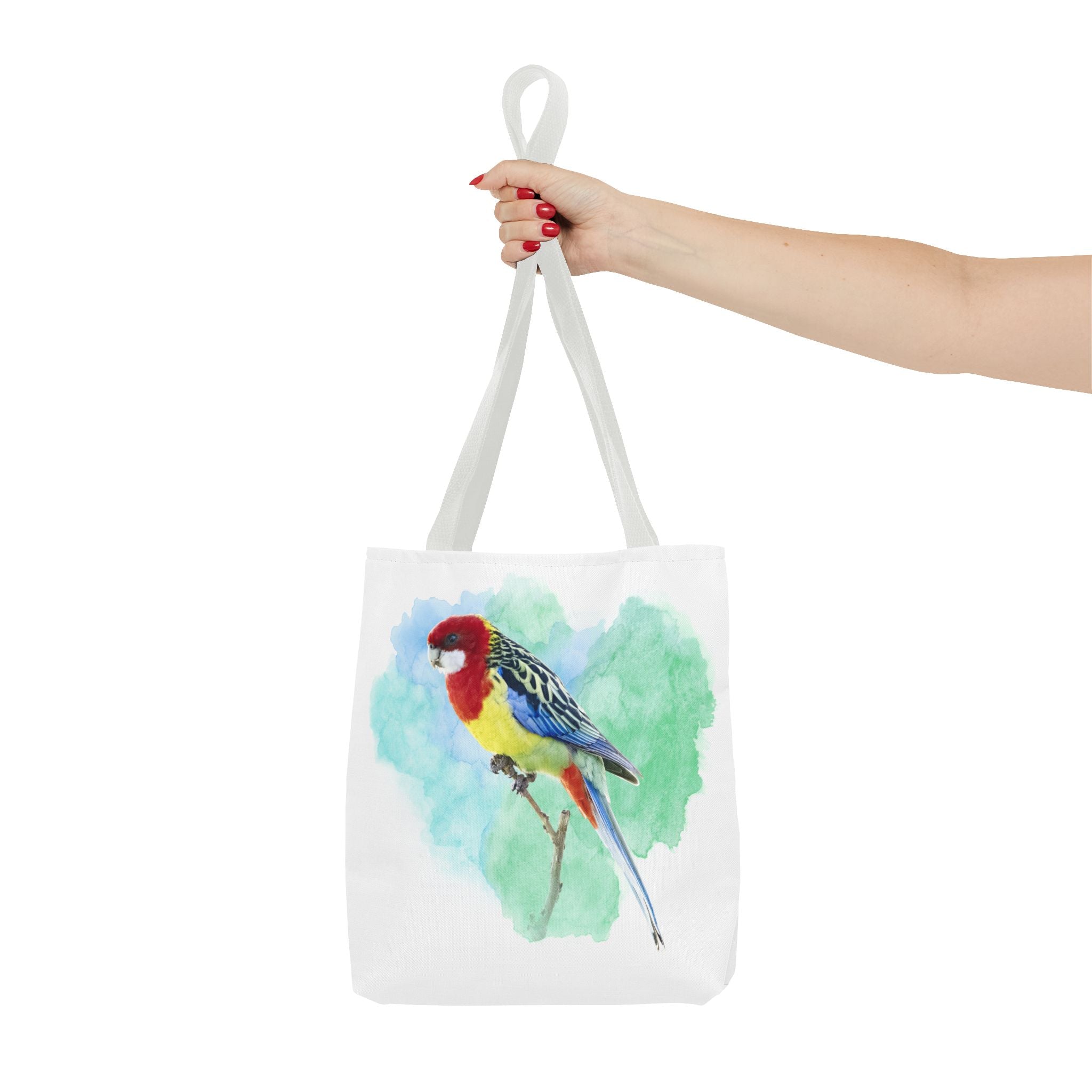 Eastern Rosella Watercolor Tote Bag – Australian Bird Art Shoulder Bag