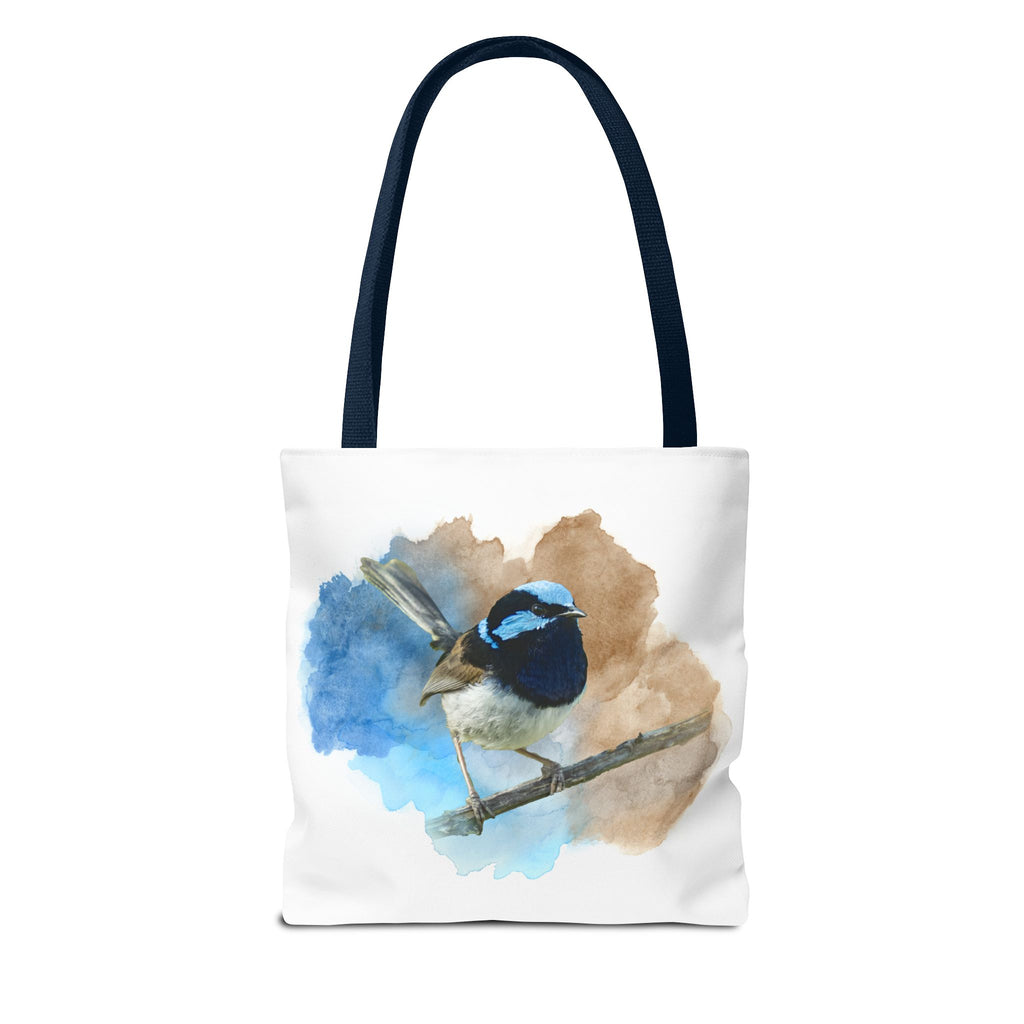 Superb Fairywren Watercolor Tote Bag – Australian Bird Art Shoulder Bag