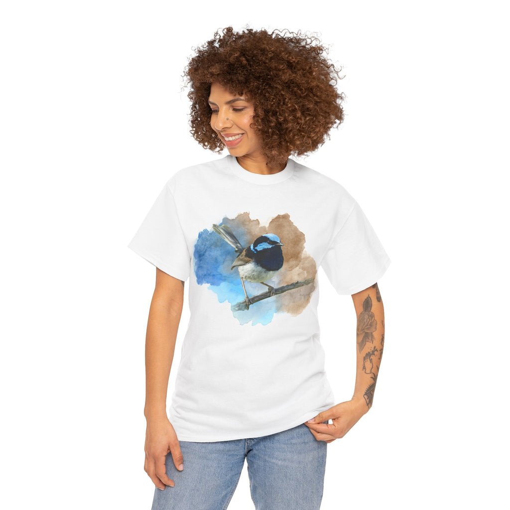 Splendid Fairywren Watercolor Tee — Bird Lover T-Shirt