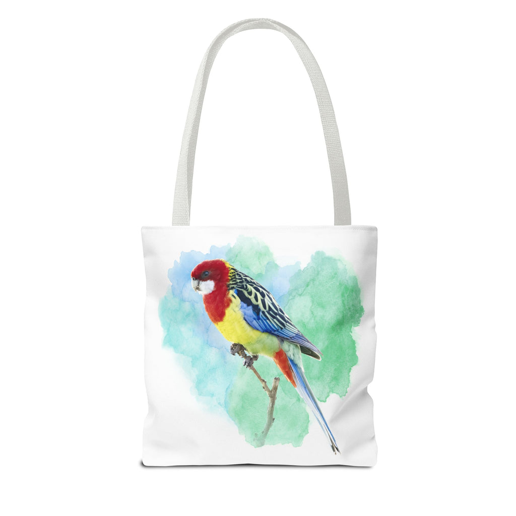 Eastern Rosella Watercolor Tote Bag – Australian Bird Art Shoulder Bag