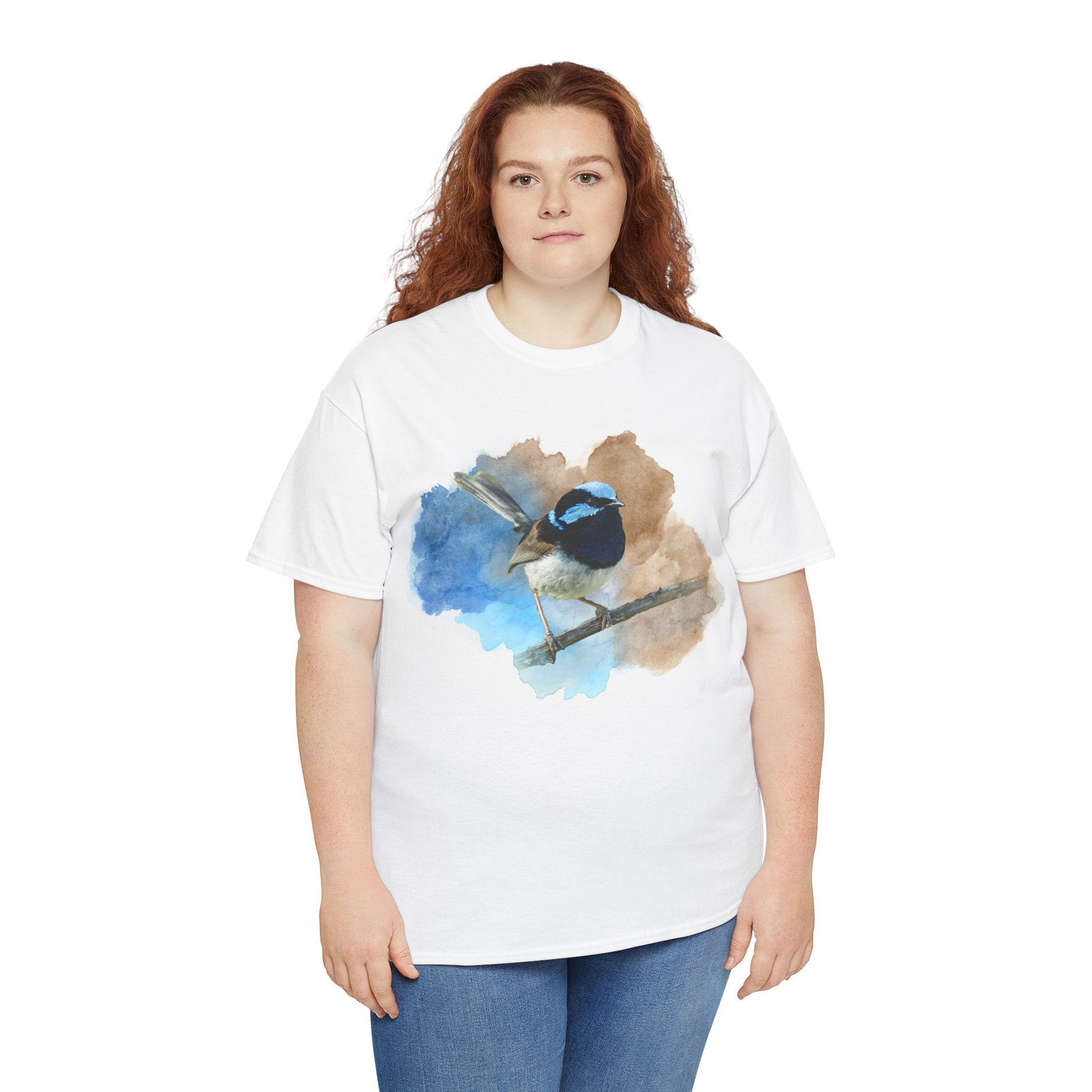 Splendid Fairywren Watercolor Tee — Bird Lover T-Shirt