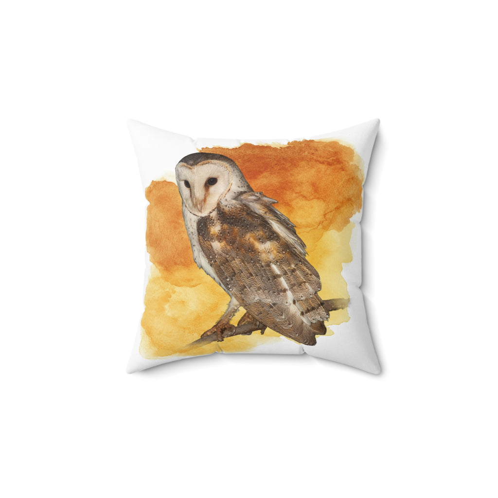 Eastern Barn Owl Spun Polyester Square Pillow