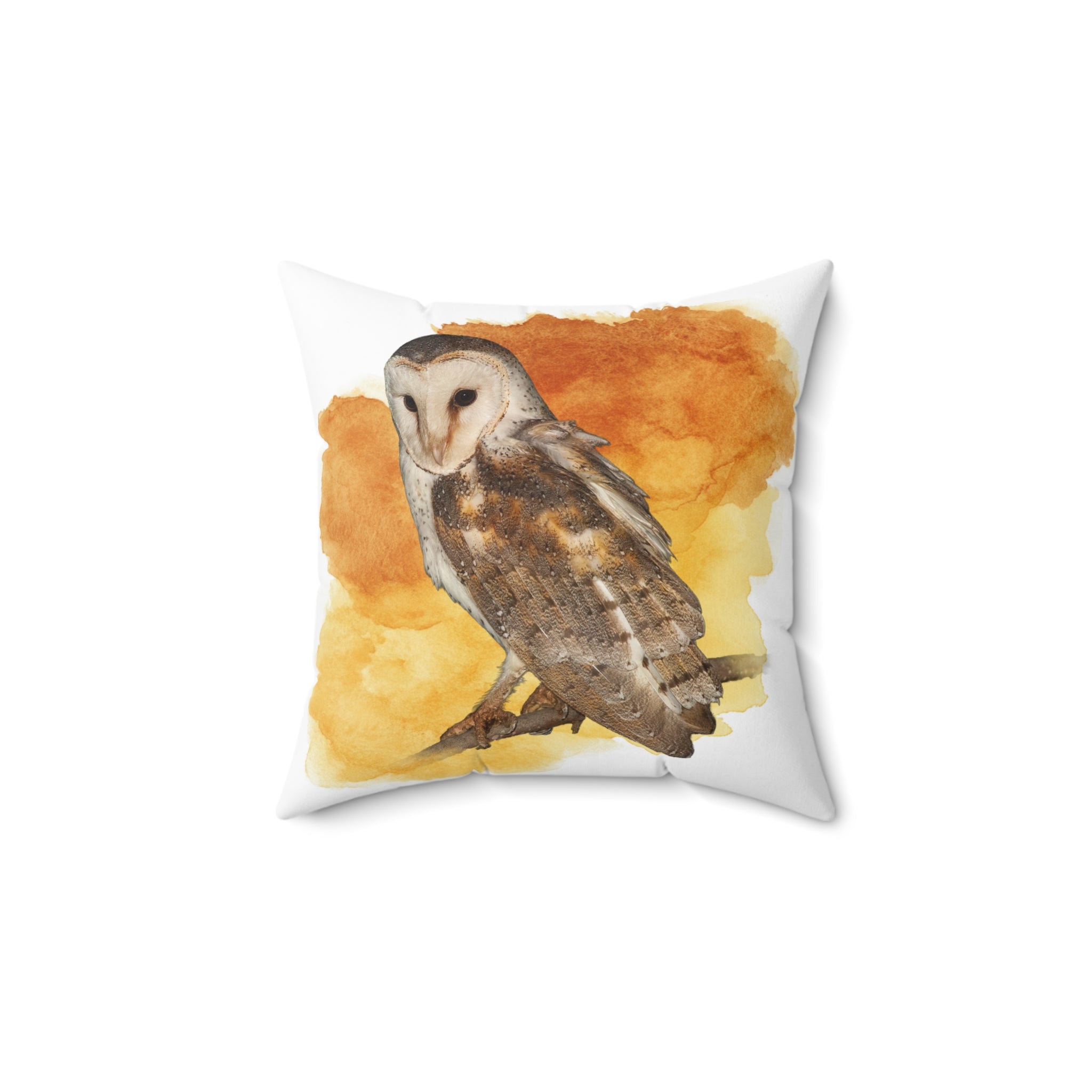 Eastern Barn Owl Spun Polyester Square Pillow