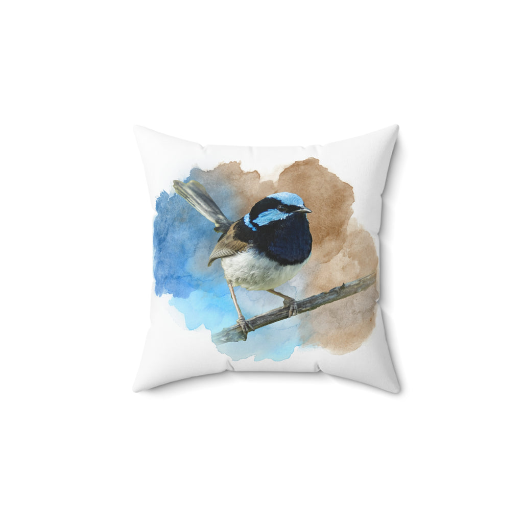Superb Fairywren Spun Polyester Square Pillow