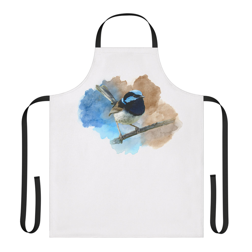 Superb Fairywren Watercolor Apron — Birds & Nature Cooking Apron