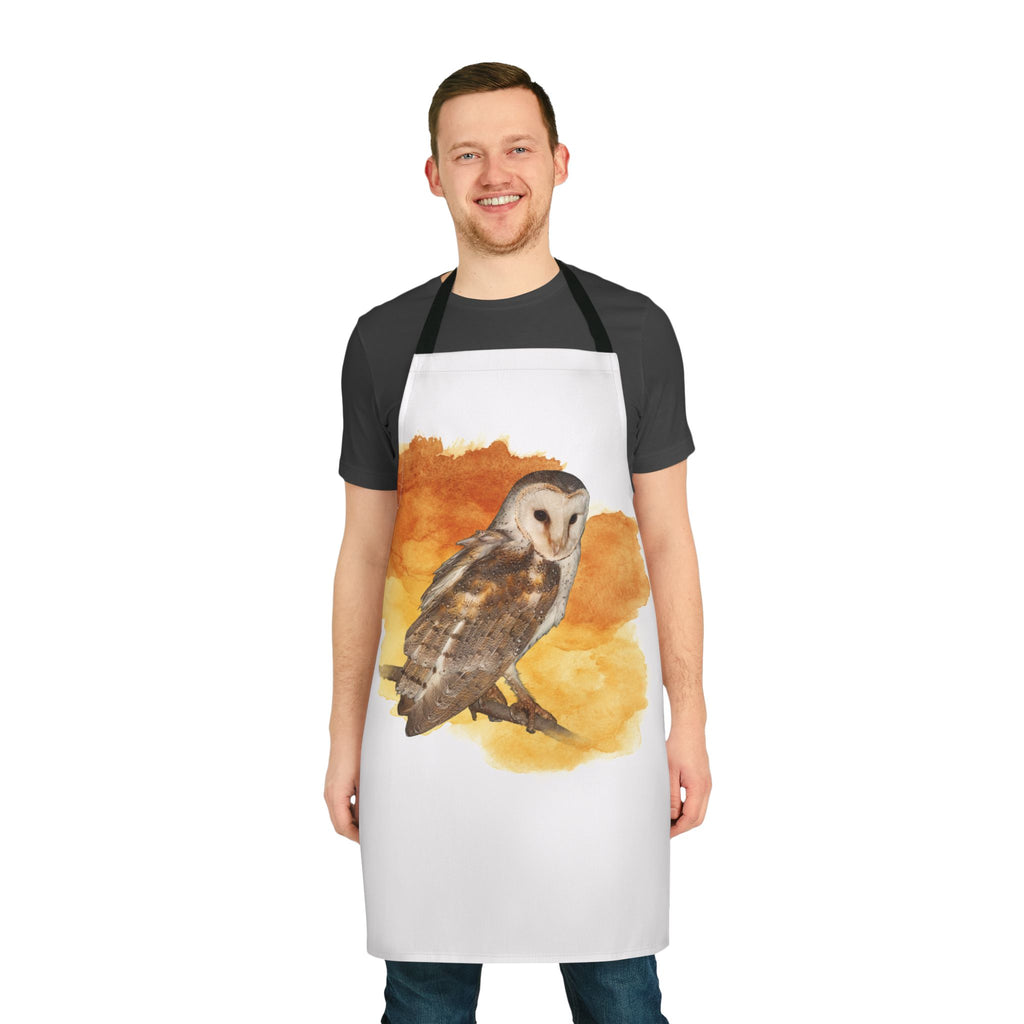 Eastern barn owl Watercolor Apron — Birds & Nature Cooking Apron