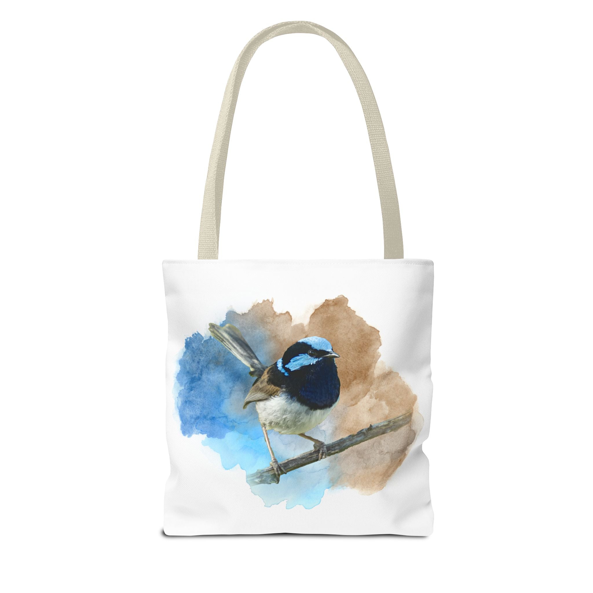 Superb Fairywren Watercolor Tote Bag – Australian Bird Art Shoulder Bag