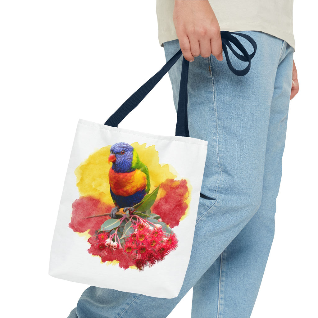 Rainbow Lorikeet Watercolor Tote Bag – Australian Bird Art Shoulder Bag